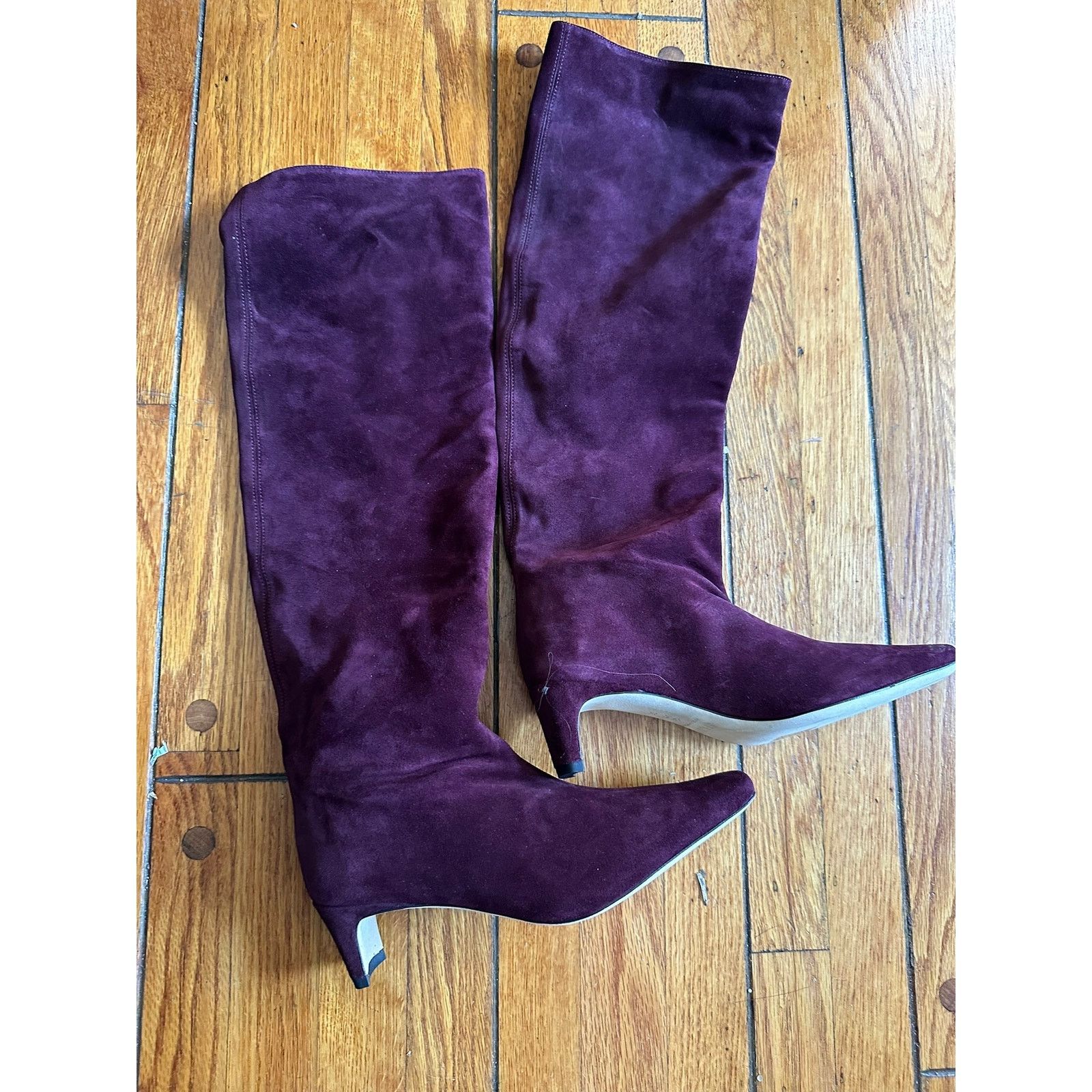 Staud STAUD Wally Suede Boots Plum 35 Size US 5 / IT 35 - 1 Thumbnail