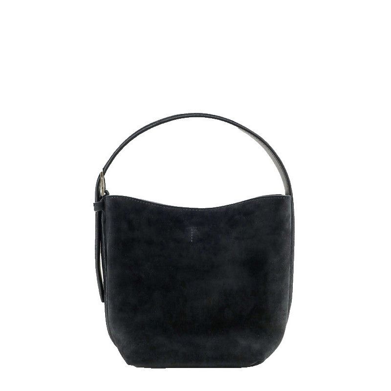 Toteme Small Belted Black Suede Handbag, Women's