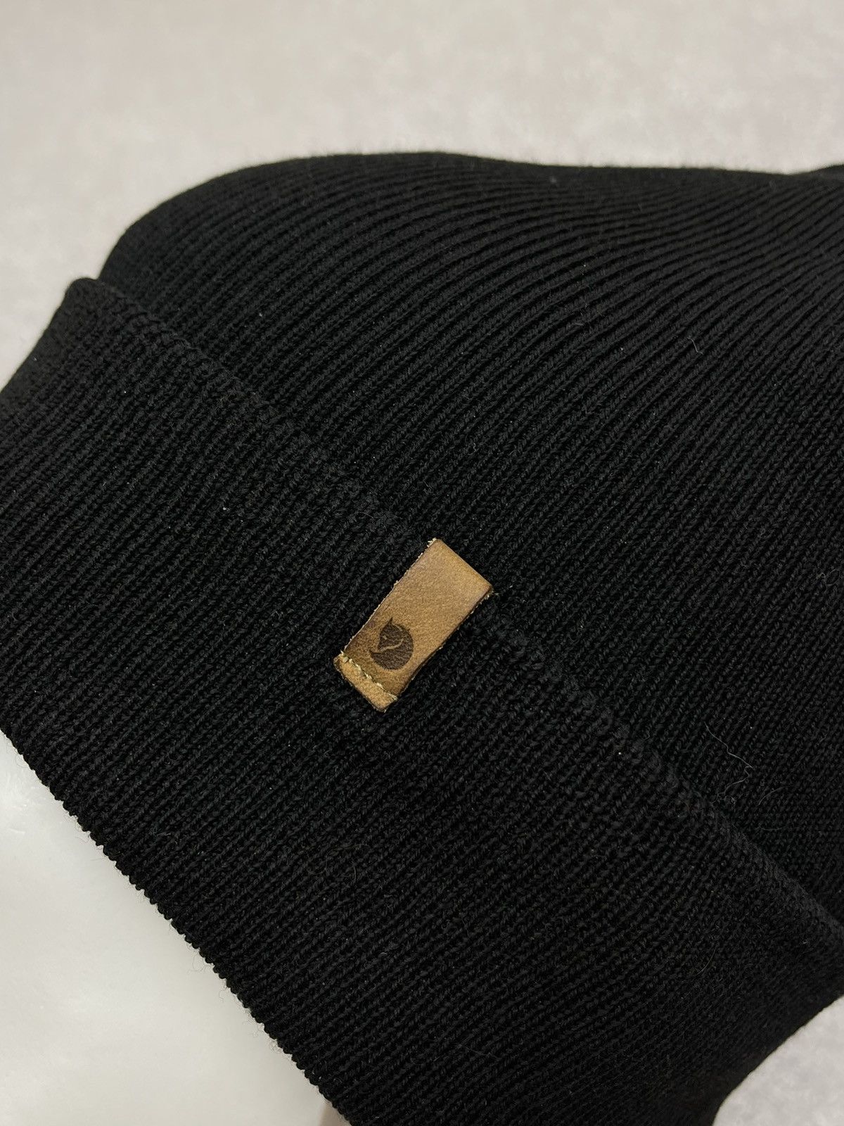 Fjallraven Mens Fjallraven Knit Wool Beanie Hat Black Size ONE SIZE - 3 Thumbnail