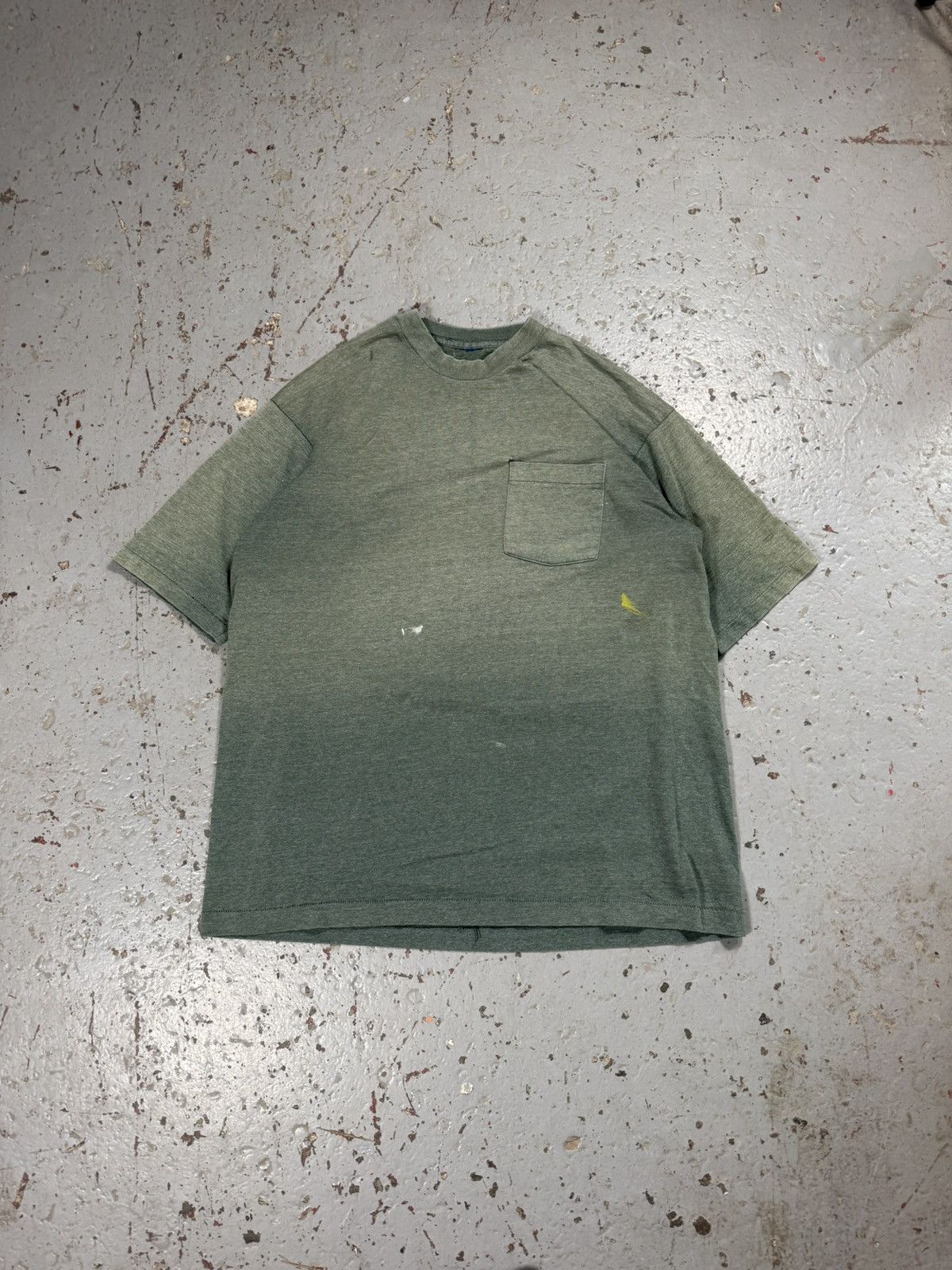 Other Vintage Single Stitch Sun Faded Blank Green Tee Size US XL / EU 56 / 4 - 1 Thumbnail