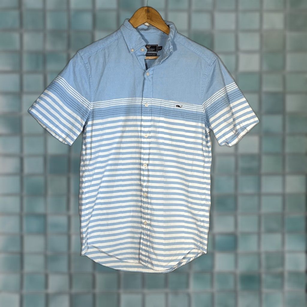 Vineyard Vines Vineyard Vines Tucker Shirt Slim Fit Short Sleeve Shirt XS Cotton Tencel Blue Men XS Size US XS / EU 42 / 0 - 1 Thumbnail