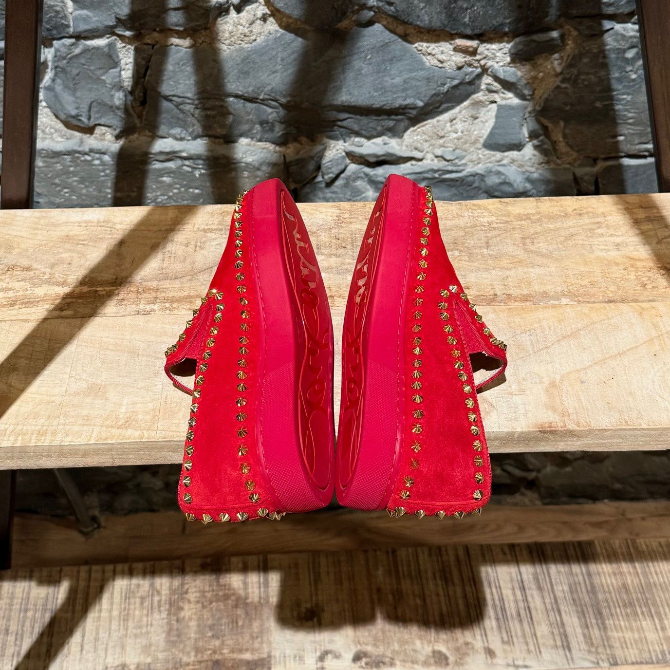 Christian Louboutin Christian Louboutin Red Suede Pik Boat Spike Sneakers Size US 9 / IT 39 - 7 Thumbnail