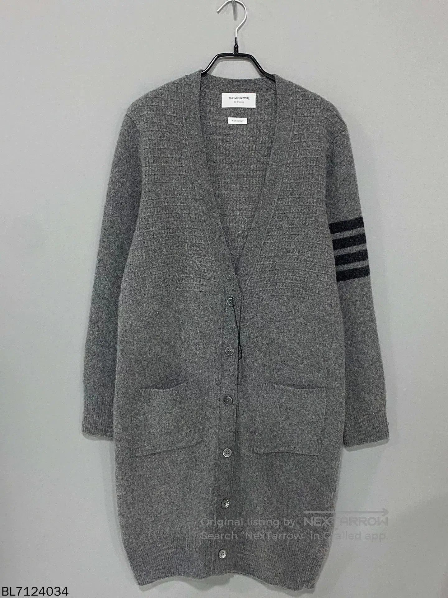 Thom Browne Gray Long Wool Cardigan Thom Browne. Size US XXS / EU 40 - 1 Thumbnail