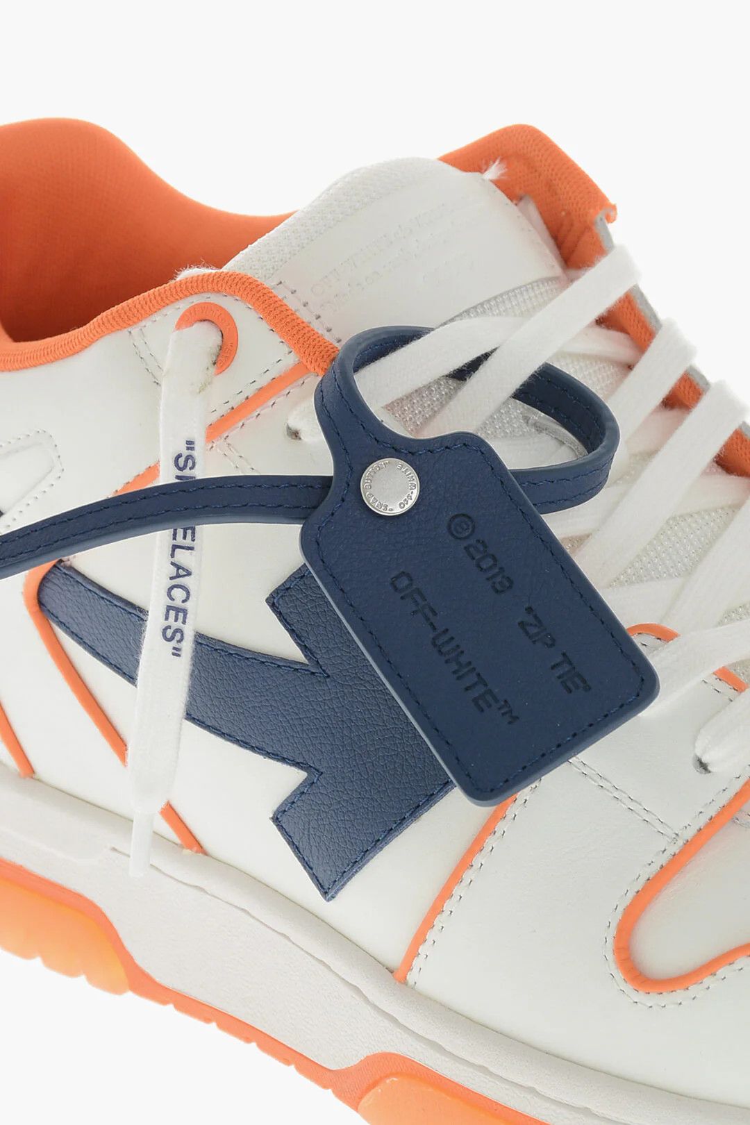 Off-White og1mm0426 Leather Low-Top Sneakers in Orange & White Size US 14 / EU 47 - 4 Thumbnail