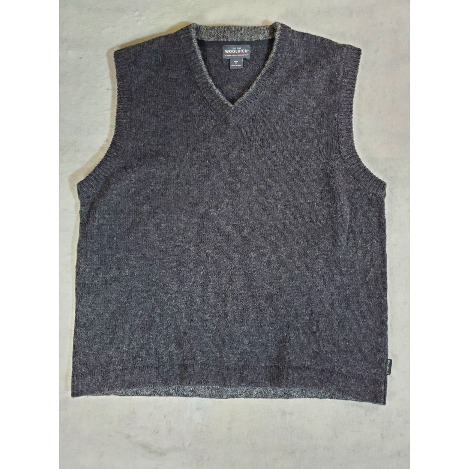 Vintage Woolrich Signature Sweater Vest Wool Blend Onyx Heather Mens XL Gray V-Neck Quilted 90s Classic Woolrich Vest Mens XL Size US XL / EU 56 / 4 - 2 Thumbnail
