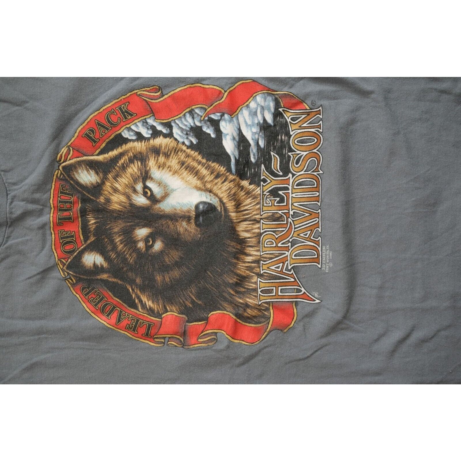Harley Davidson Vintage 1990 Harley Davidson Wolf Leader Pack Shirt XL Gray Size US L / EU 52-54 / 3 - 2 Thumbnail