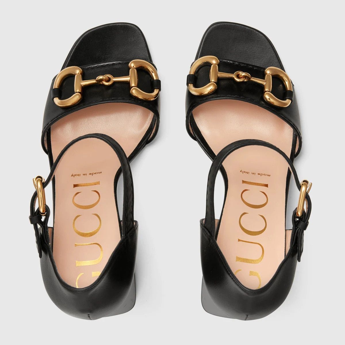 Gucci o1s1wg110425 Women's Sandals With Horsebit in Black Size US 9 / IT 39 - 3 Thumbnail