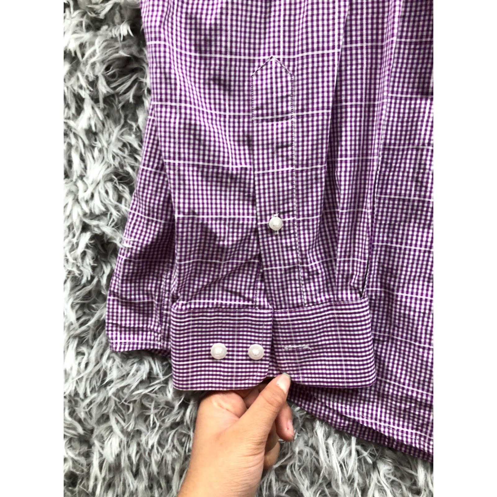 Vintage Buttoned Down Shirt XXL Mens Purple Plaid Long Sleeve Button-Down Collar Shirt Size US XXL / EU 58 / 5 - 3 Thumbnail