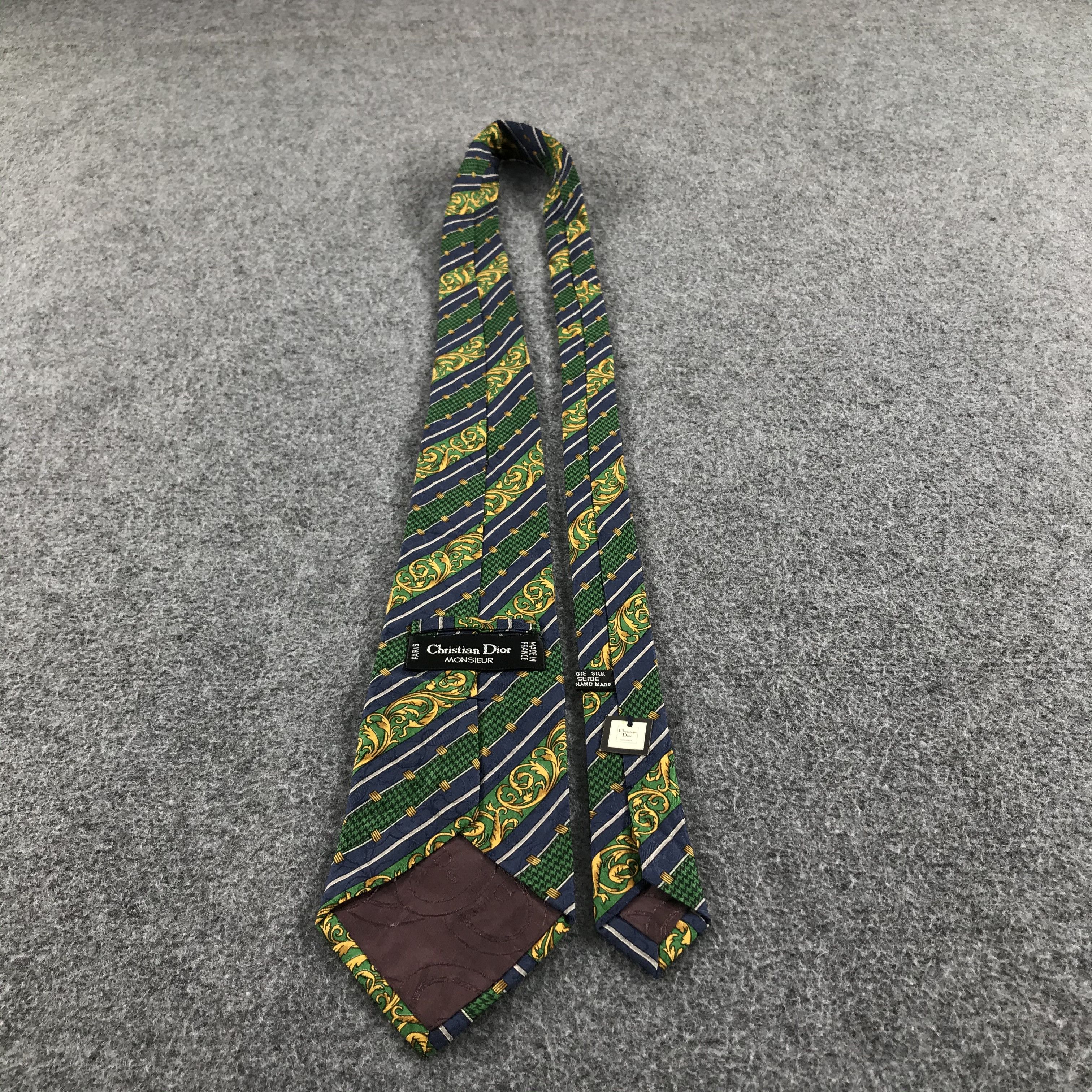 Christian Dior Monsieur × Vintage Vintage Christian Dior Monsieur Baroque Silk Neck Ties T33 Size ONE SIZE - 2 Thumbnail