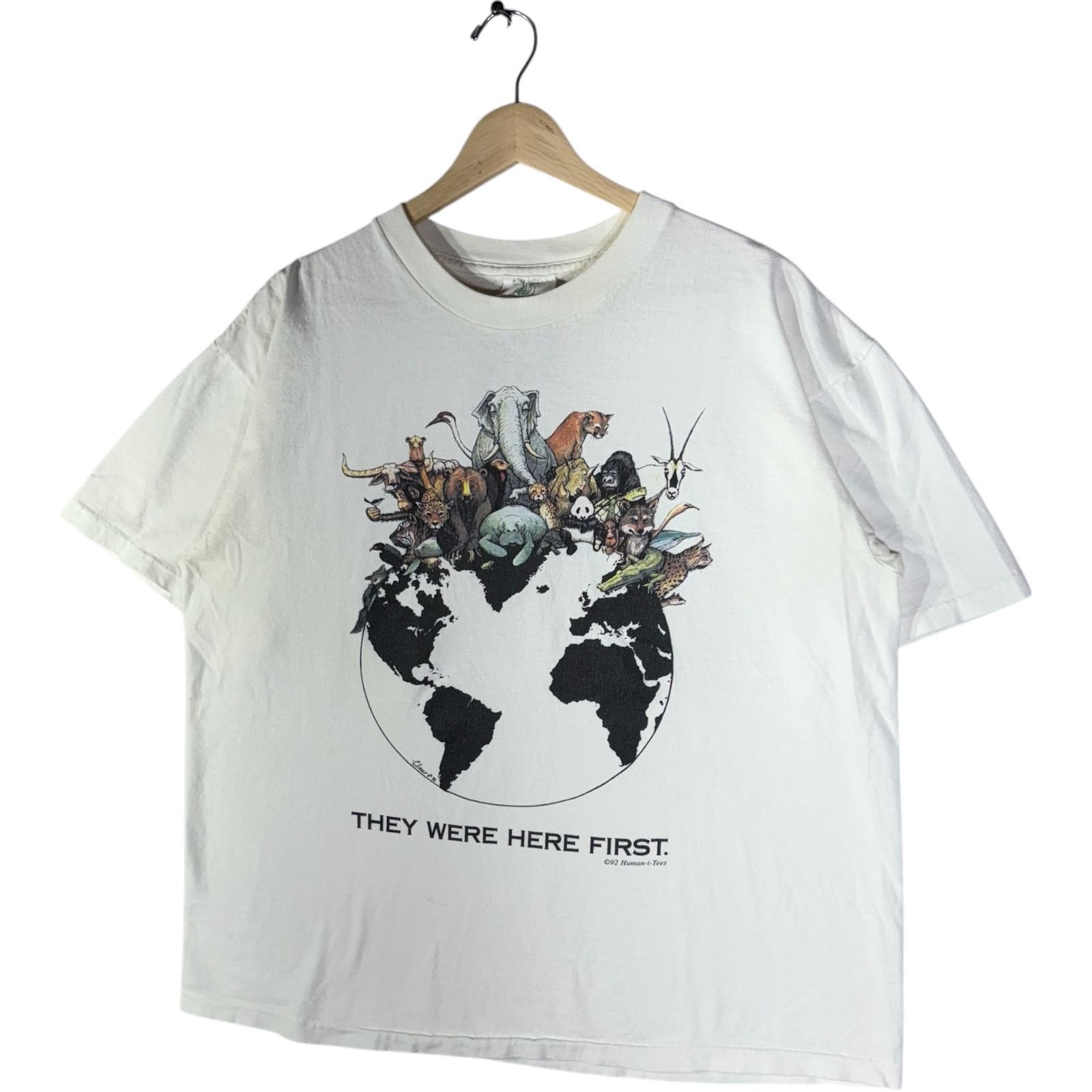 Vintage Vintage Wildlife "They Were Here First" Tee Large Size US L / EU 52-54 / 3 - 3 Thumbnail