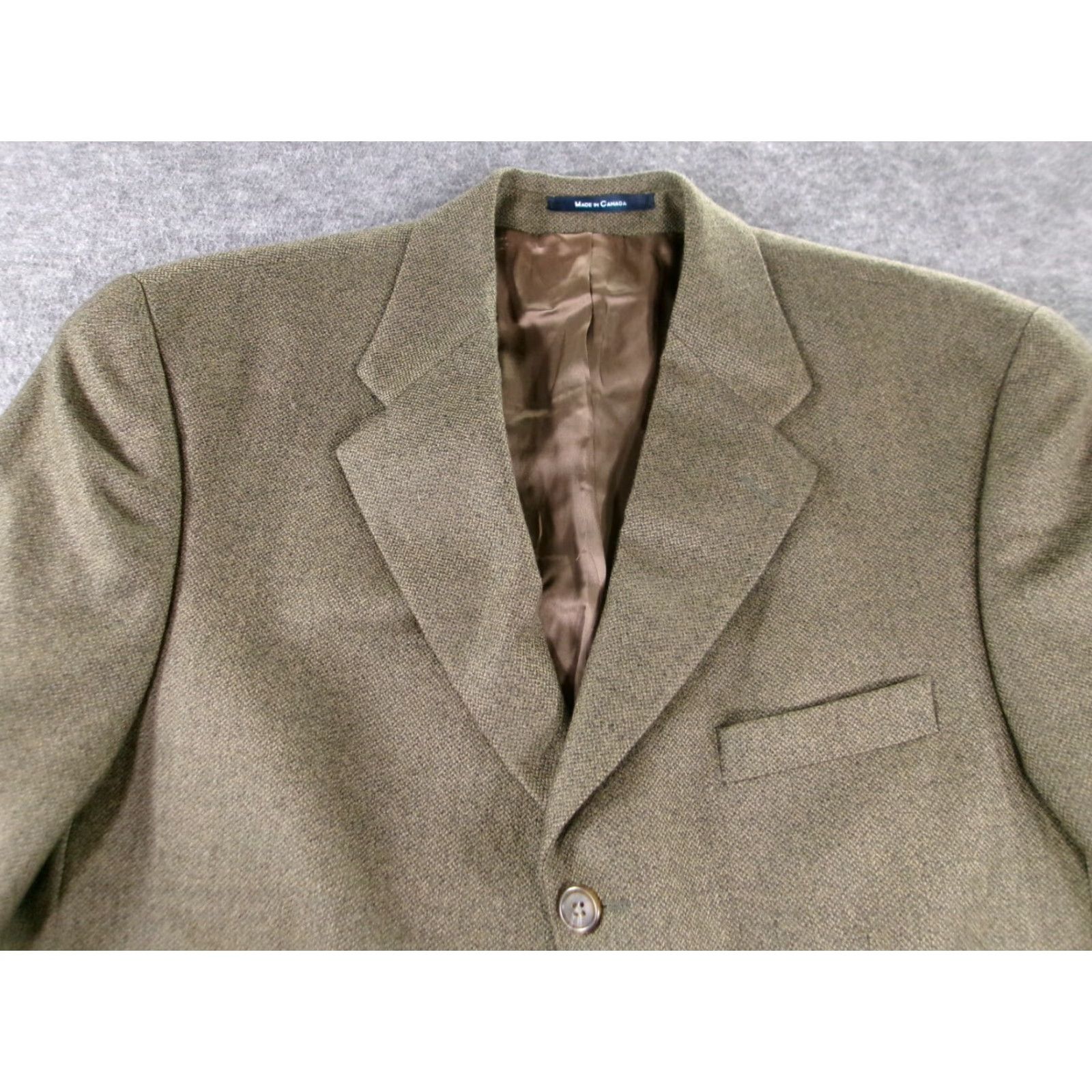 Ralph Lauren VINTAGE Ralph Lauren Blazer Men 43R Green Wool Tweed Herringbone Notch Lapel Single-Breasted 3-Button US 90s Classic Polo University Club Size US XL / EU 56 / 4 - 2 Thumbnail