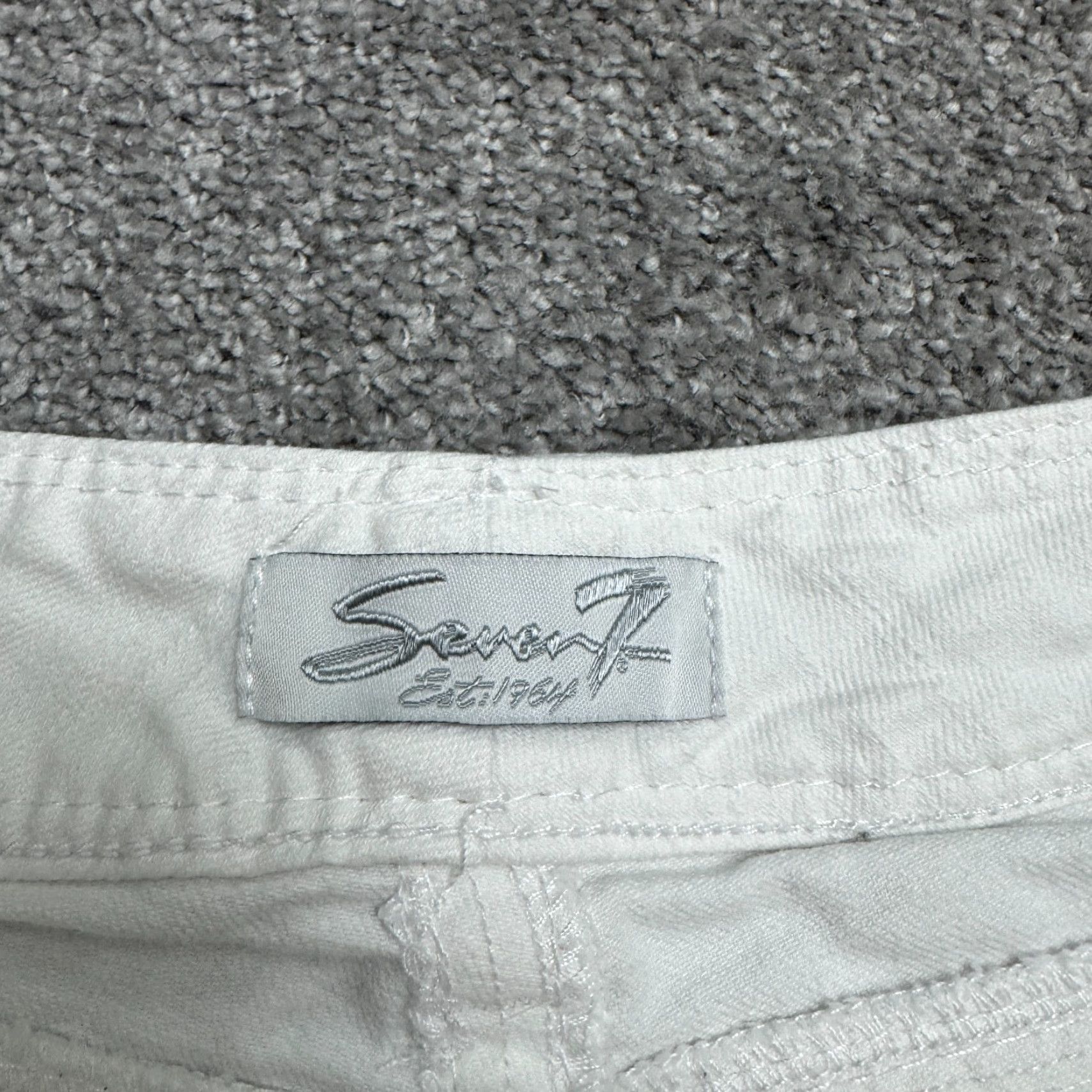 Vintage Seven7 Capri Denim Jeans Womens 12 White Straight Raw Hem Stretch Casual 36x19 Size 34" / US 12 / IT 48 - 6 Thumbnail