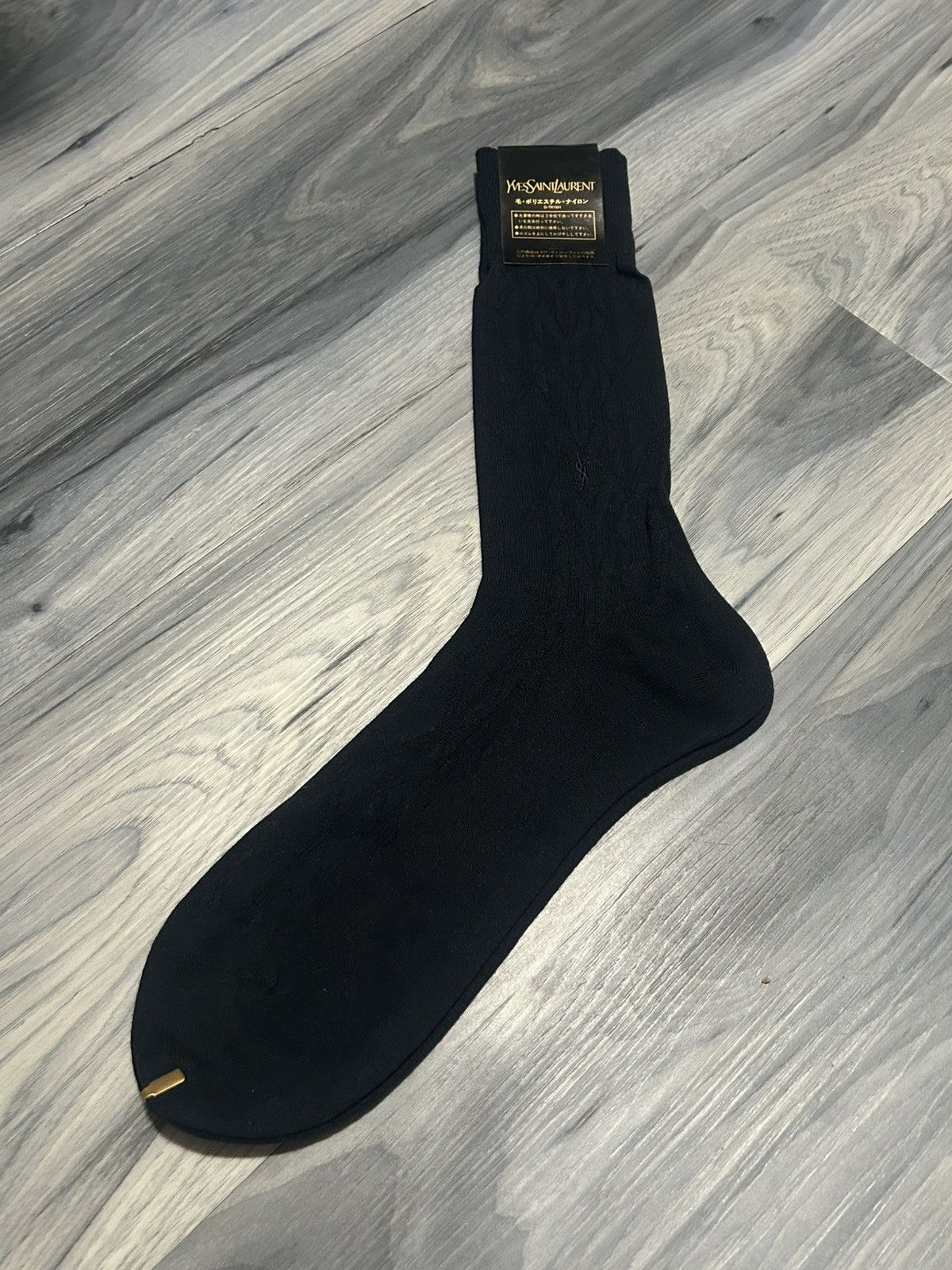 Yves Saint Laurent Yves Saint Laurent Men’s Black Dress Socks in Box Size ONE SIZE - 5 Thumbnail