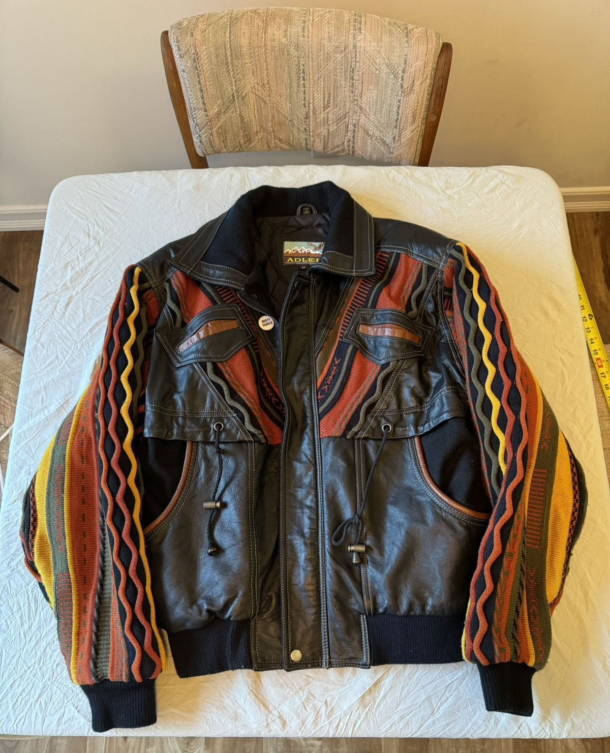 image of Adler Jacket (Coogi Style) in Orange, Men's (Size Large)