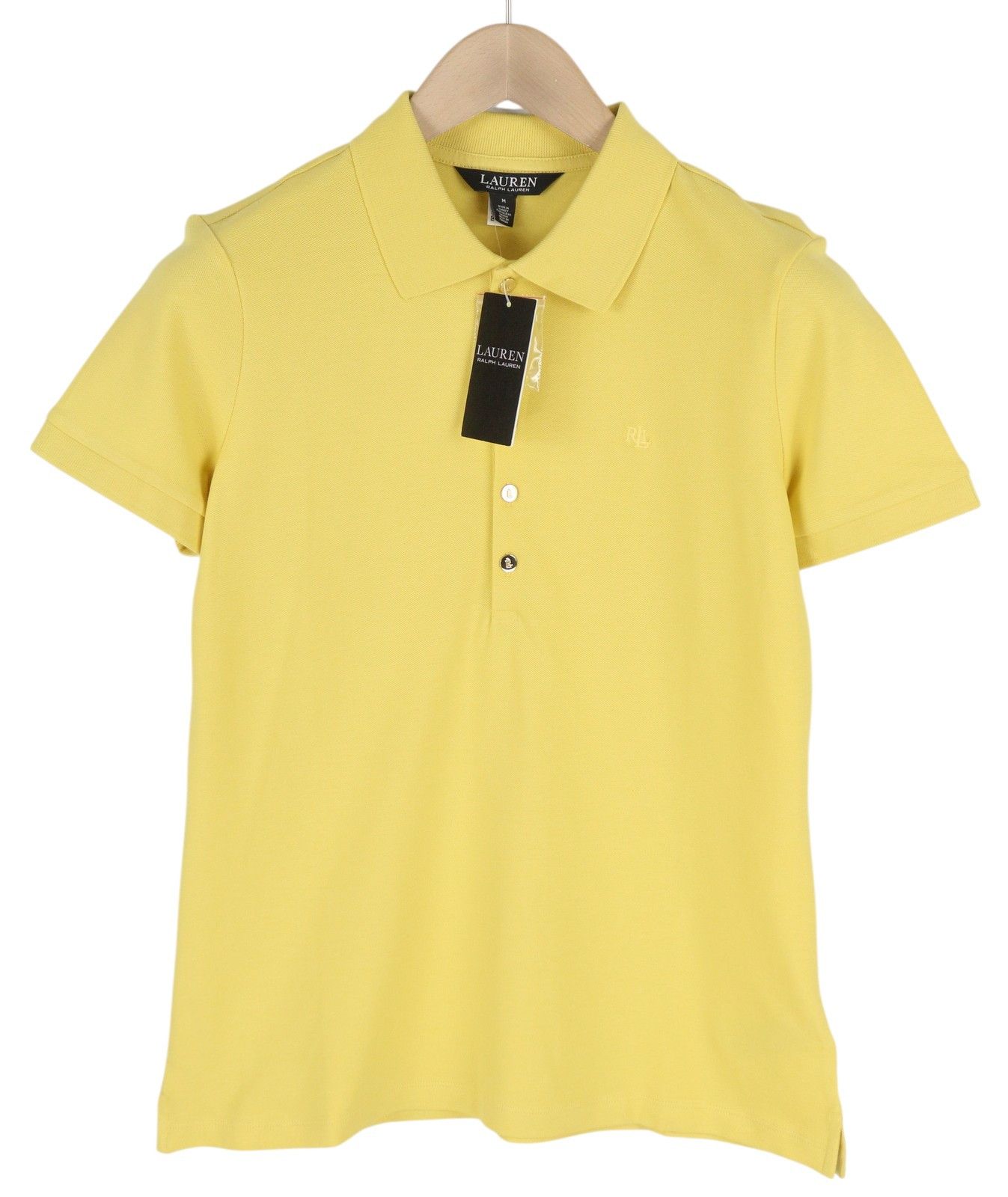 M Yellow Polo Neck Cotton Logo T-Shirt 84718