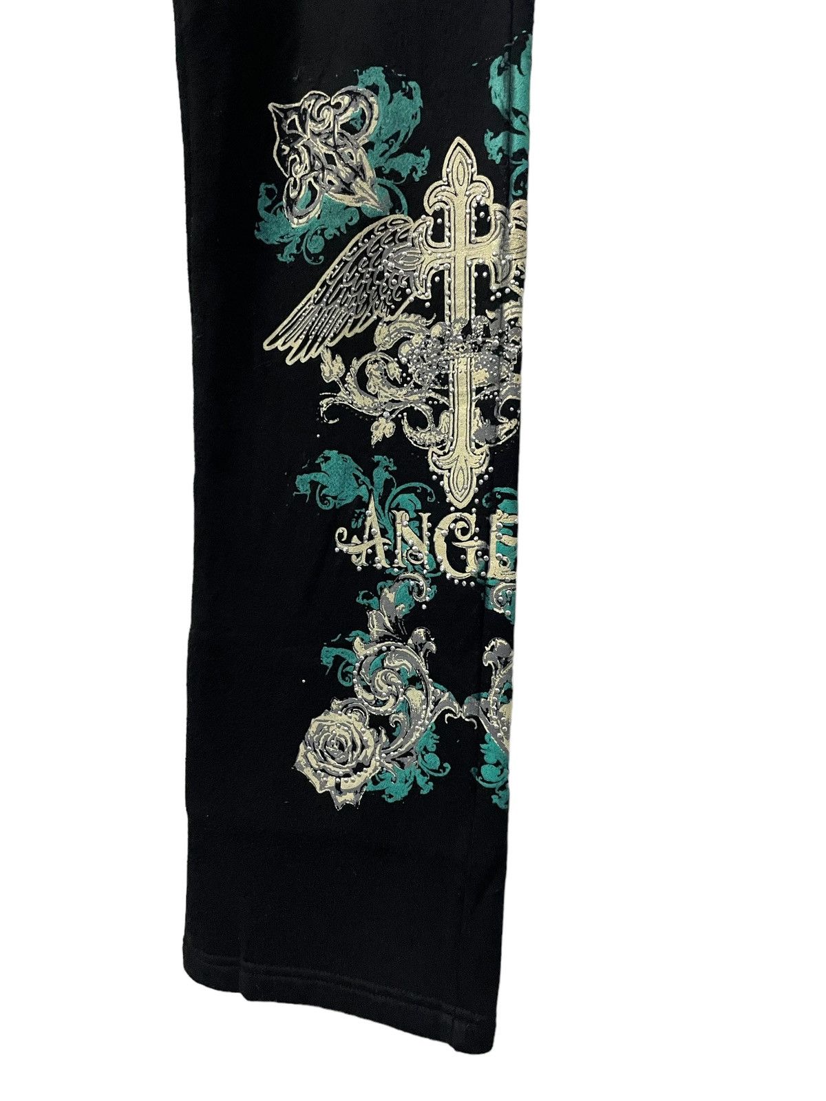 Affliction × Ed Hardy × Japanese Brand Vintage Ichioku Japan Goth Swarovski Flared Sweat Pants Size US 30 / EU 46 - 8 Thumbnail