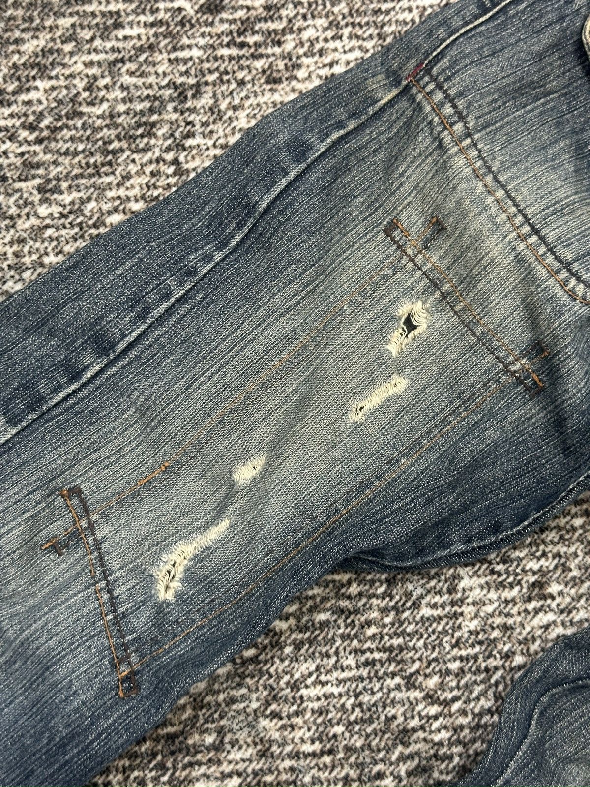 Japanese Brand Rupert The Difference Japan Patchworked Studded Jeans Size US 31 - 5 Thumbnail