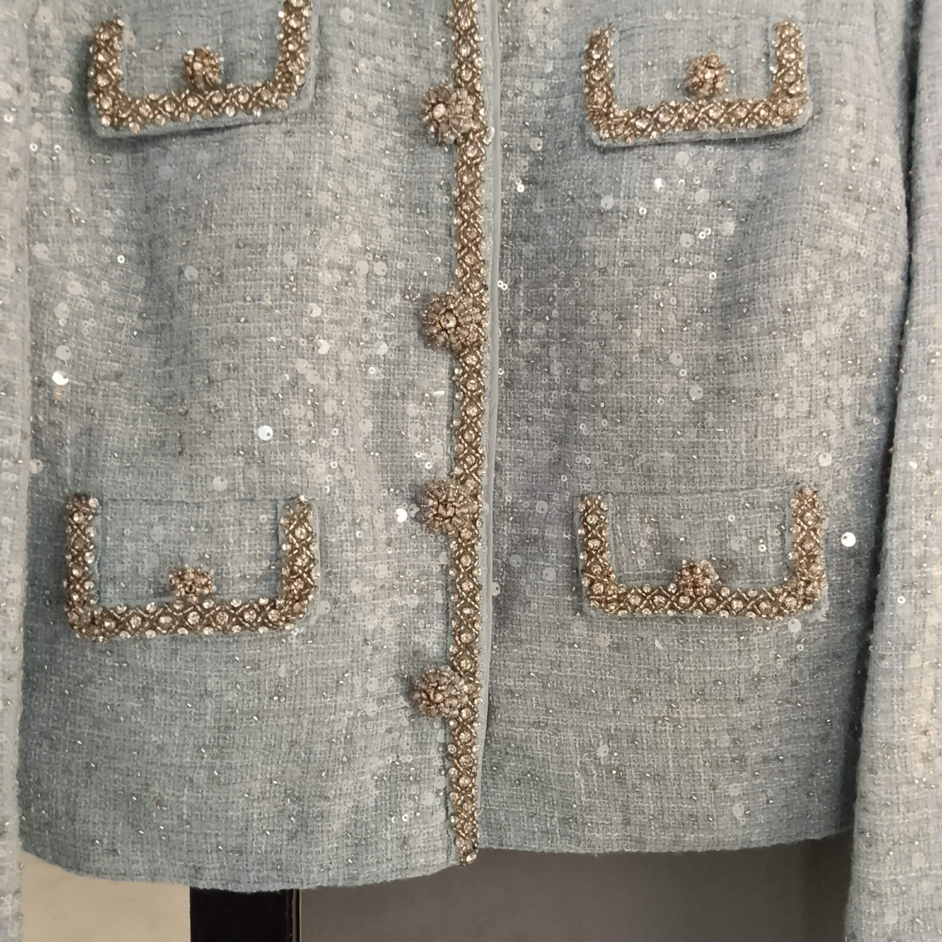 Self-Portrait Self-portrait Sequinned Bouclé-Tweed Jacket Size L / US 10 / IT 46 - 4 Thumbnail