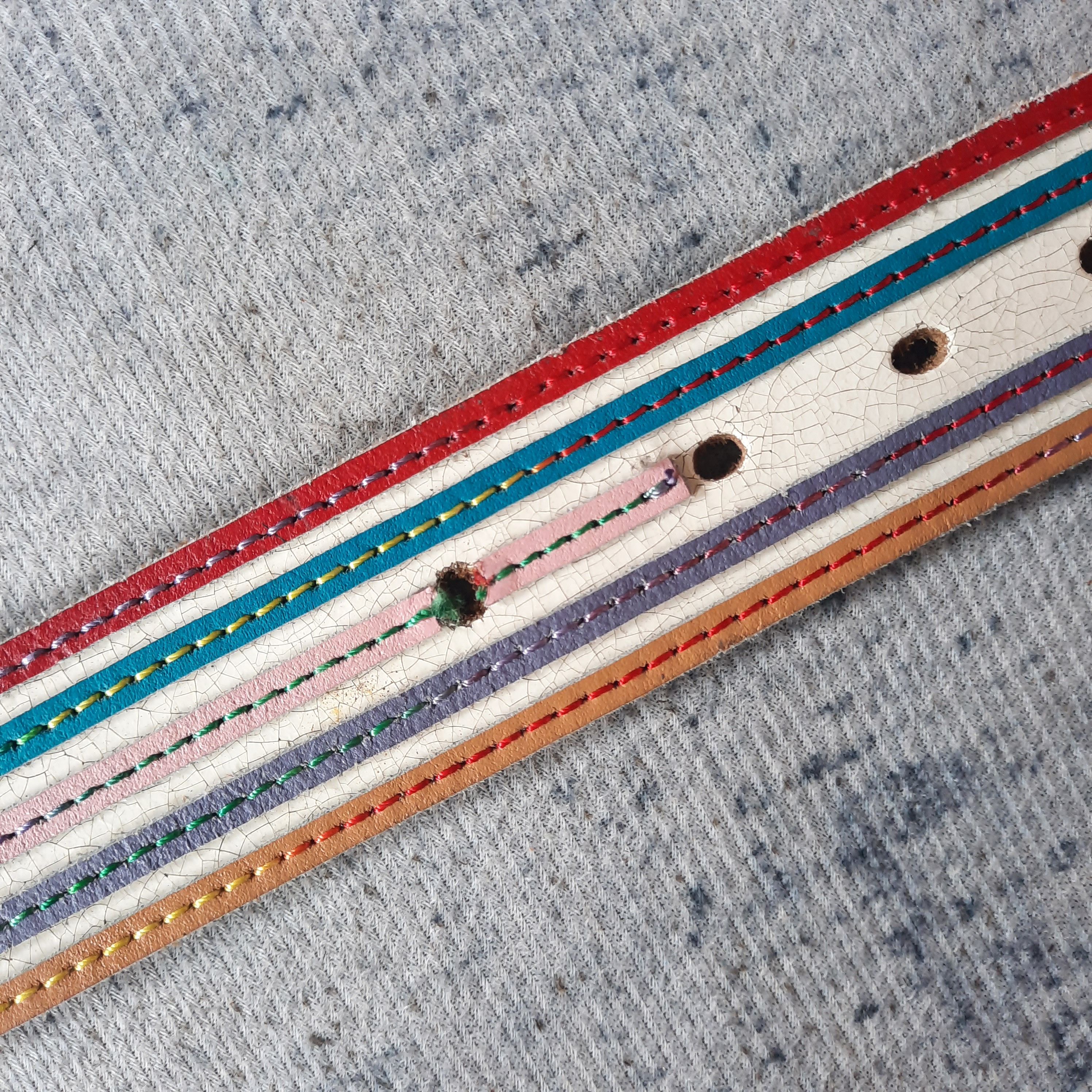 14th Addiction 🧵 Japanese craft garrison multicolor rainbow leather belt Size ONE SIZE - 6 Thumbnail