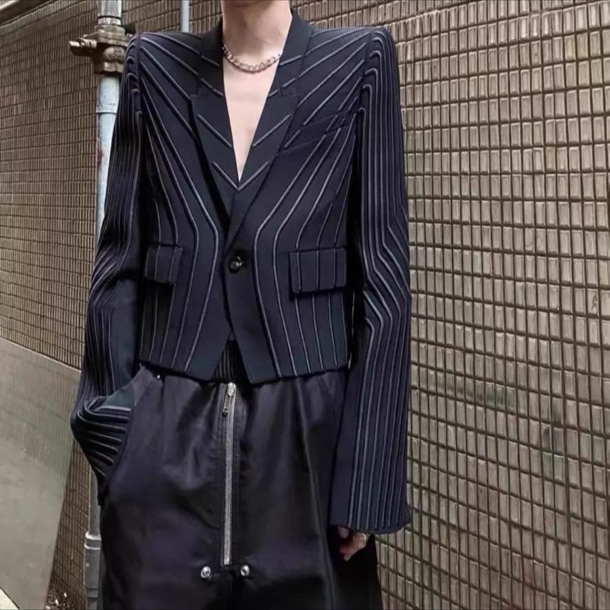 Rick Owens Rick Owens FW21 gethsemane neue alice geo ray short blazer Size 40S - 8 Thumbnail