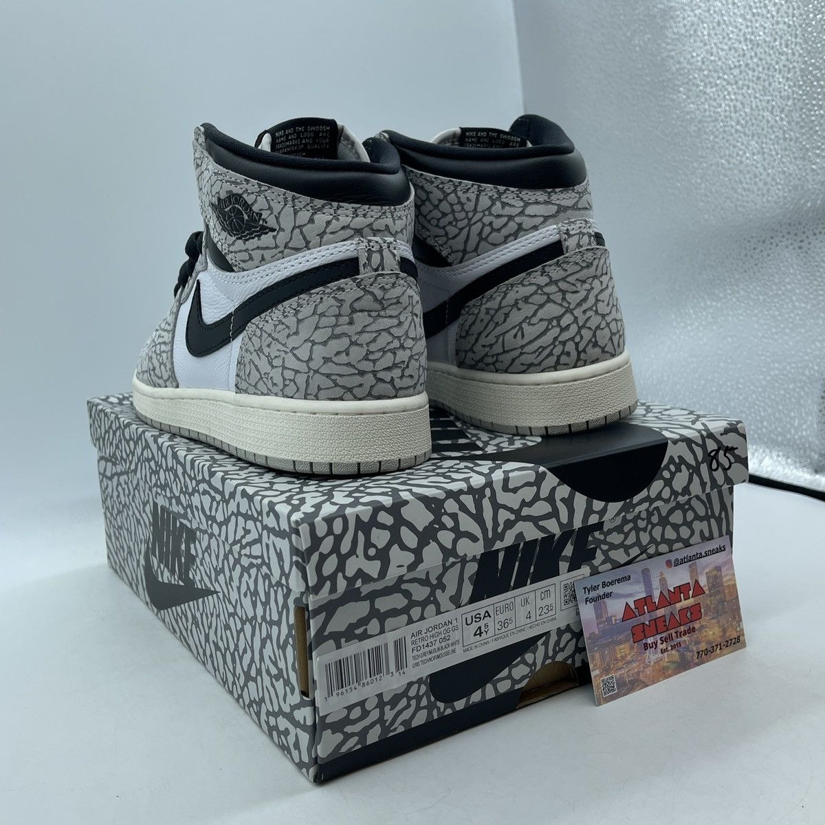Jordan Brand Air Jordan 1 high white cement Size US 4.5 / IT 34.5 - 4 Thumbnail