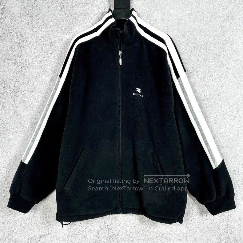 Balenciaga Balenciaga Black and White Teddy Fleece Jacket Size US M / EU 48-50 / 2 - 1 Thumbnail