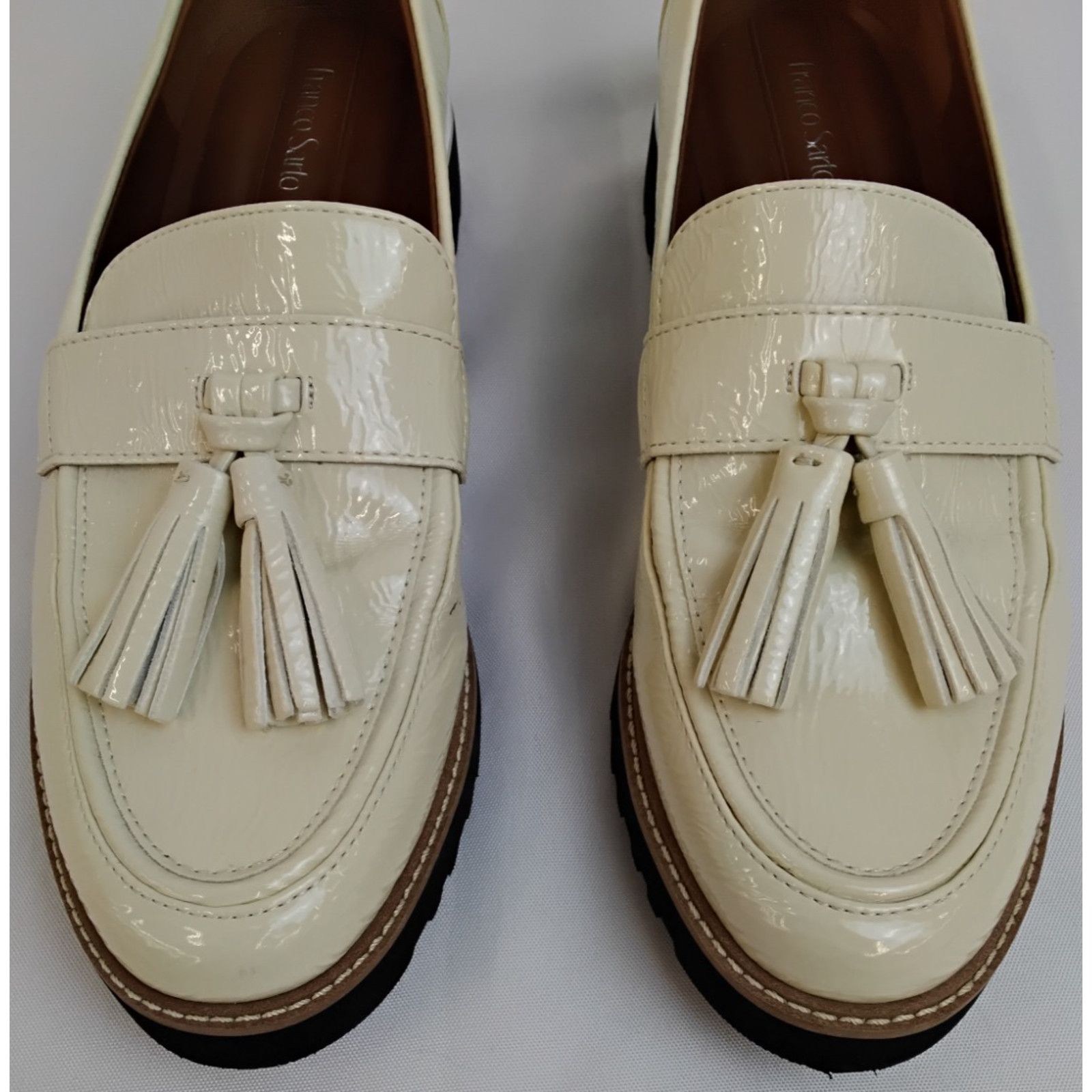 Franco Sarto Franco Sarto Patent Leather Tassel Loafers Women's 8.5 Ivory Size US 8.5 / IT 38.5 - 5 Thumbnail