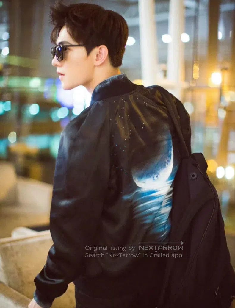 Saint Laurent Paris Saint Laurent Paris Sea Moon Silky Baseball Jacket Size US L / EU 52-54 / 3 - 8 Thumbnail