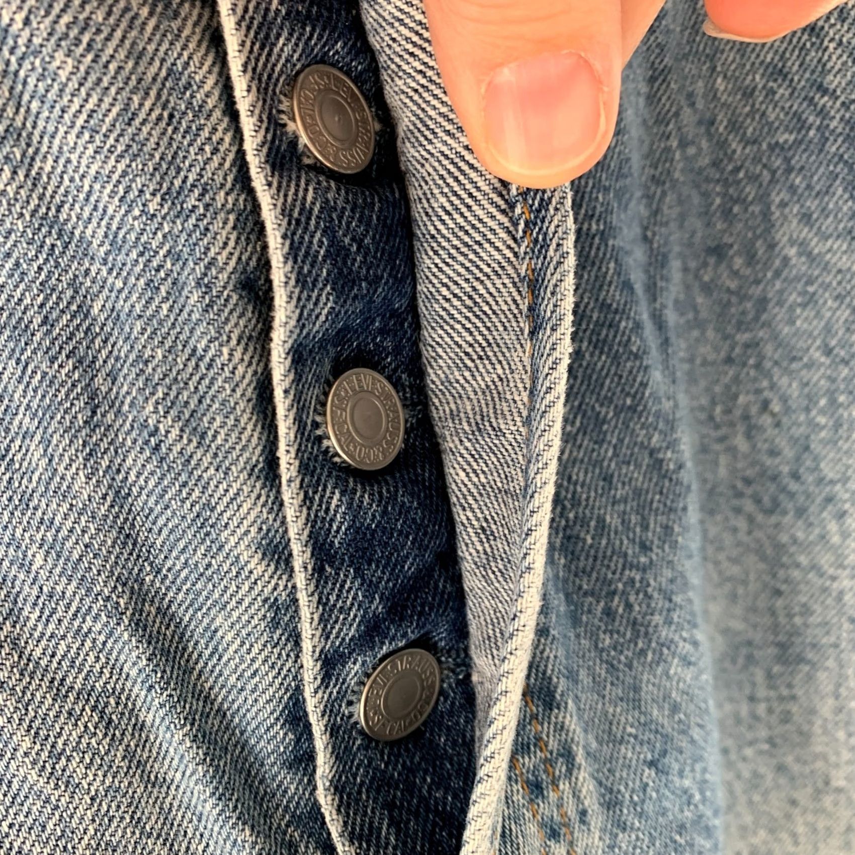 Levi's VINTAGE Levi's Levi Strauss Button Fly Jeans 501 90s USA 5-Pocket Denim Blue Regular Mens 38x30 Size US 38 / EU 54 - 3 Thumbnail