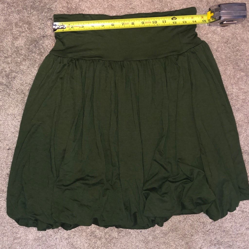 Shine Original Shine New York Green Knee-Length Jersey Feel Skirt, Size Med Size 30" / US 8 / IT 44 - 6 Thumbnail