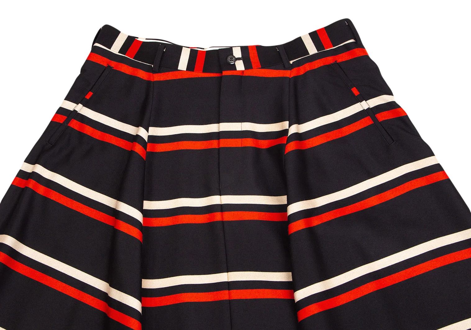 Comme des Garcons Homme Plus Striped Sarrouel Pants in Black, Red, and Off-White Size US 34 / EU 50 - 2 Thumbnail