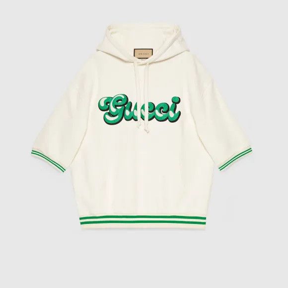 Gucci o1mt1gz0525 Cotton Hooded Sweatshirt With Patch in White Size US L / EU 52-54 / 3 - 1 Preview