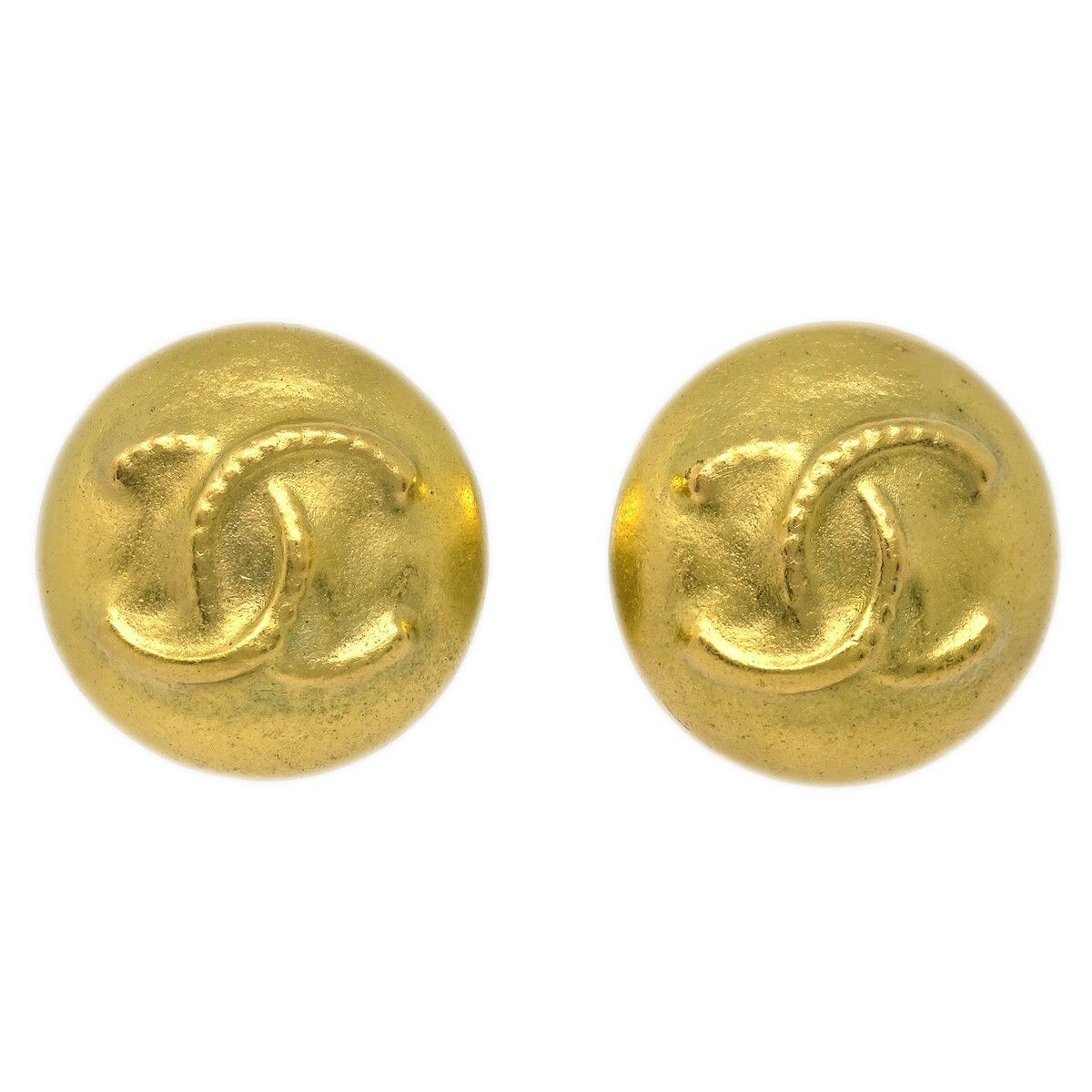Chanel Chanel Vintage CC Round Clip-On Earrings Metal Size ONE SIZE - 1 Thumbnail