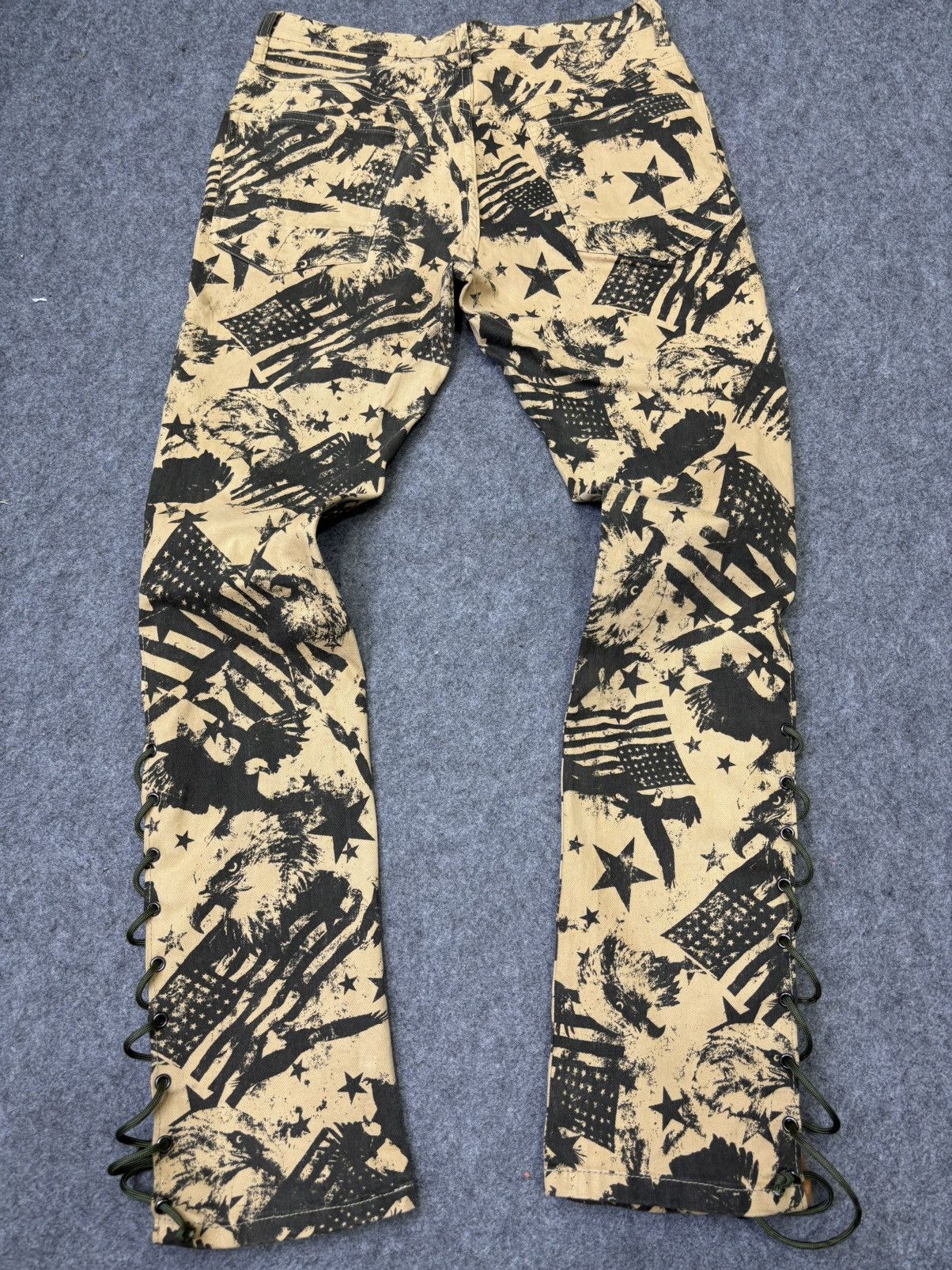 Japanese Brand 💥Lace Up Flare💥Browny Full Print Flare Pant F777 Size US 30 / EU 46 - 13 Thumbnail