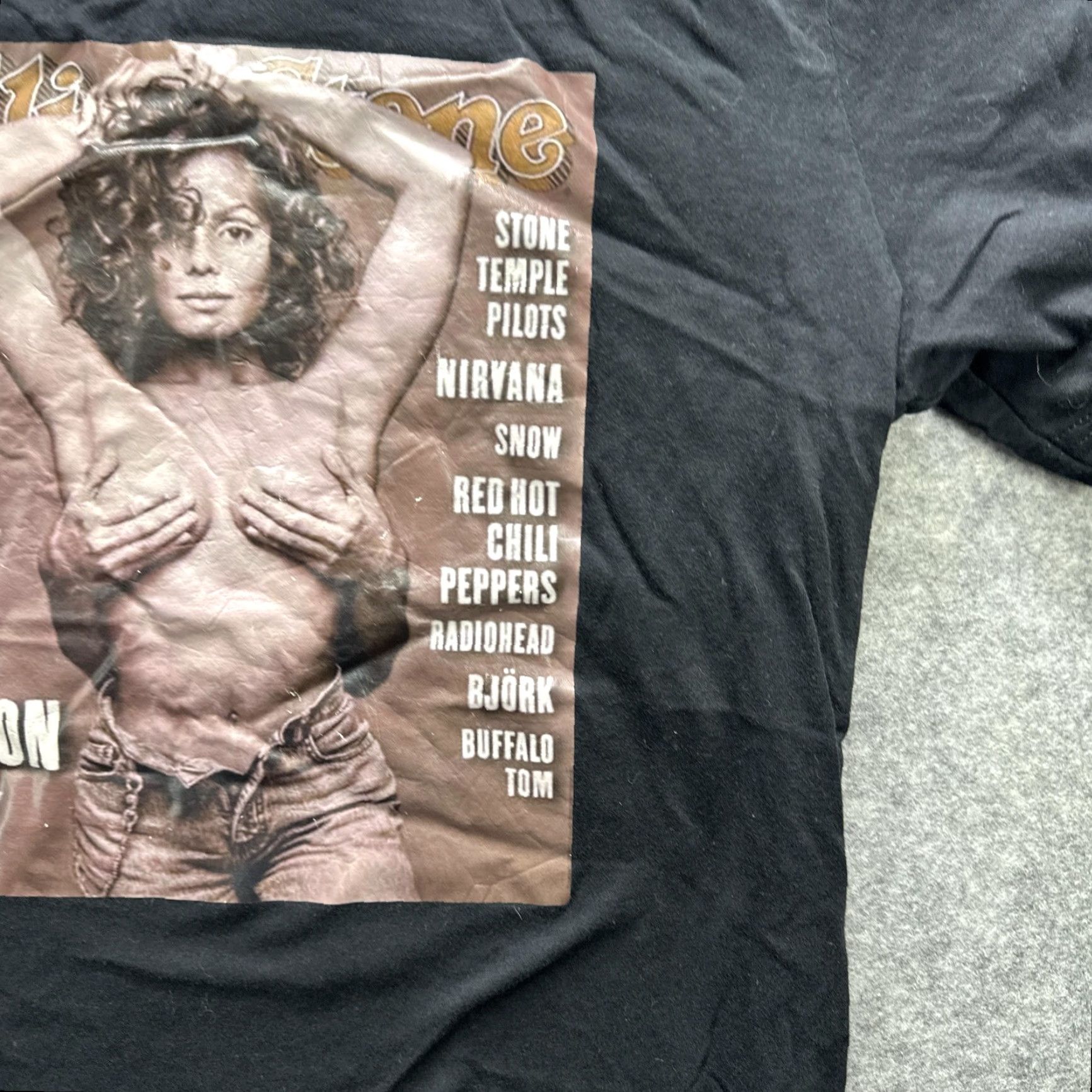 Vintage Janet Jackson Rolling Stone Shirt Mens Large Black Graphic Music Tee Cover Size US L / EU 52-54 / 3 - 7 Thumbnail