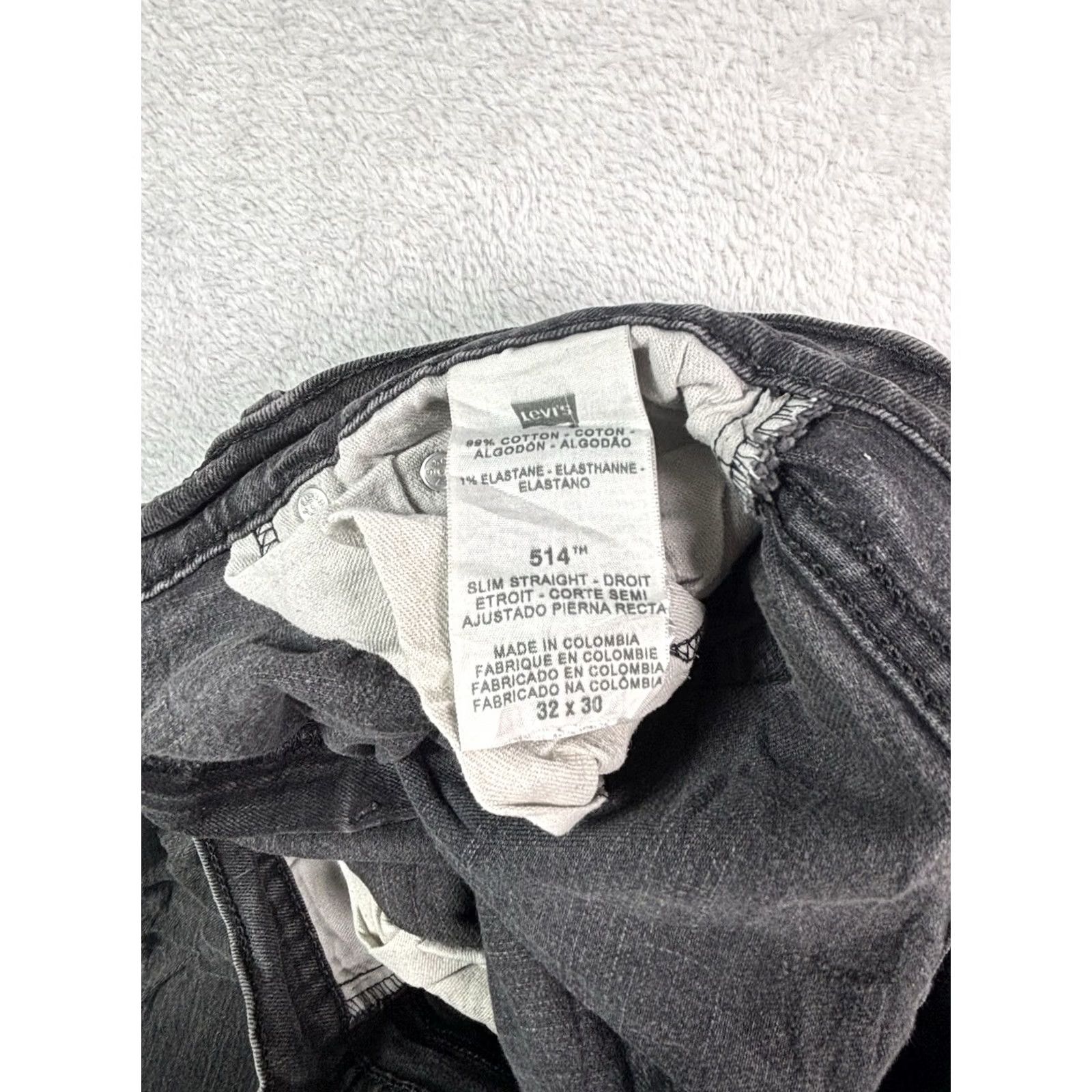 Levi's Levi's 514 Jeans Slim Straight 32x30 Gray Denim 5-Pocket Logo Button Vintage: No Mens Size US 32 / EU 48 - 7 Thumbnail