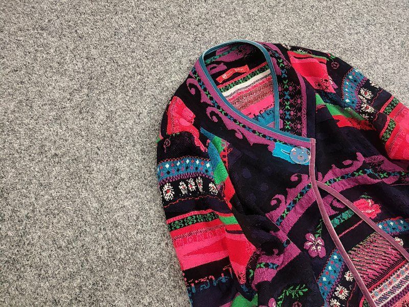 Designer Oliver Philips Floral pattern Merino wool Cropped Cardigan Size S / US 4 / IT 40 - 7 Thumbnail