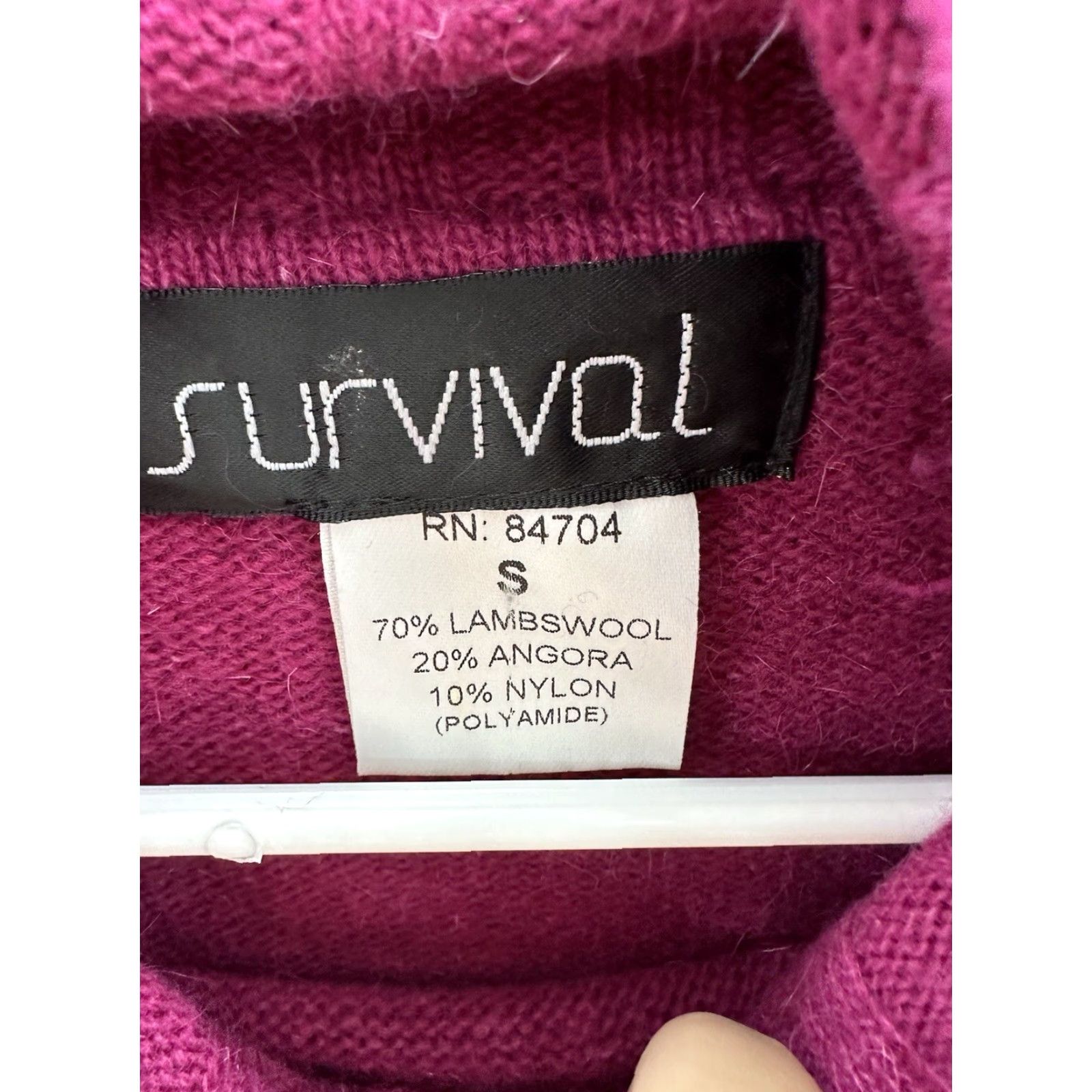 Vintage VTG Survival Womens Sleeveless Crowl Neck Sweater Tank Top Small Purple NWT Knit Angora Nylon Lambswool All Seasons Pullover 0? Size S / US 4 / IT 40 - 5 Thumbnail