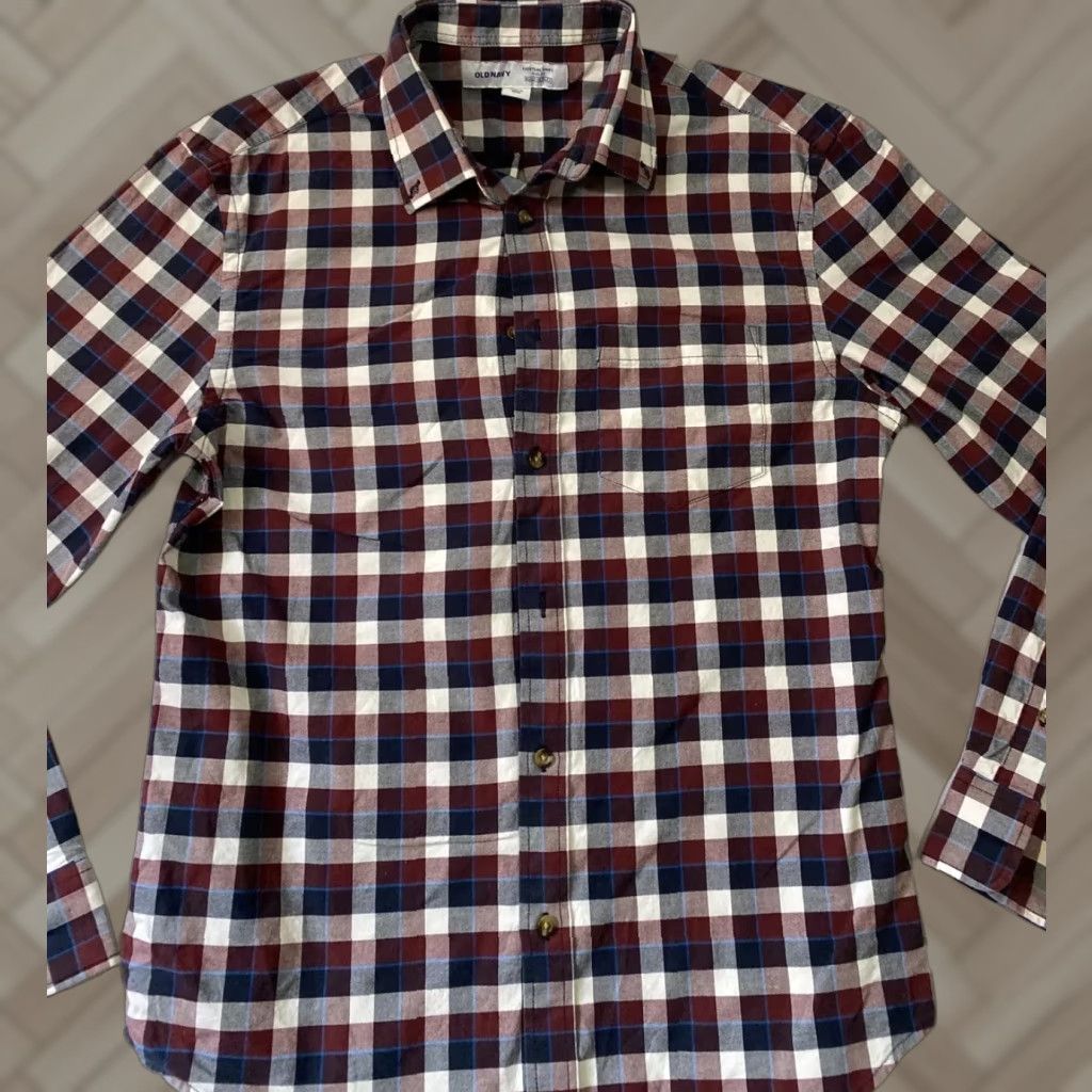Old Navy Old Navy Shirt Mens M Red Blue Check Long Sleeve Button-Down Collar Casual Formal Workwear 100% Cotton Multicolor Plaid/Navy Red Size US M / EU 48-50 / 2 - 1 Thumbnail