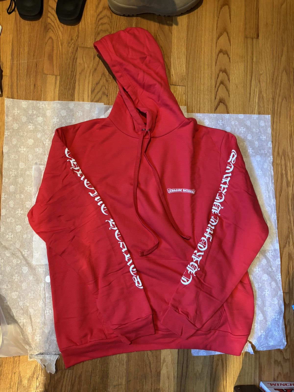 Chrome Hearts Chrome hearts red white hoodie sleeve chest back logo xs Size US XS / EU 42 / 0 - 2 Thumbnail