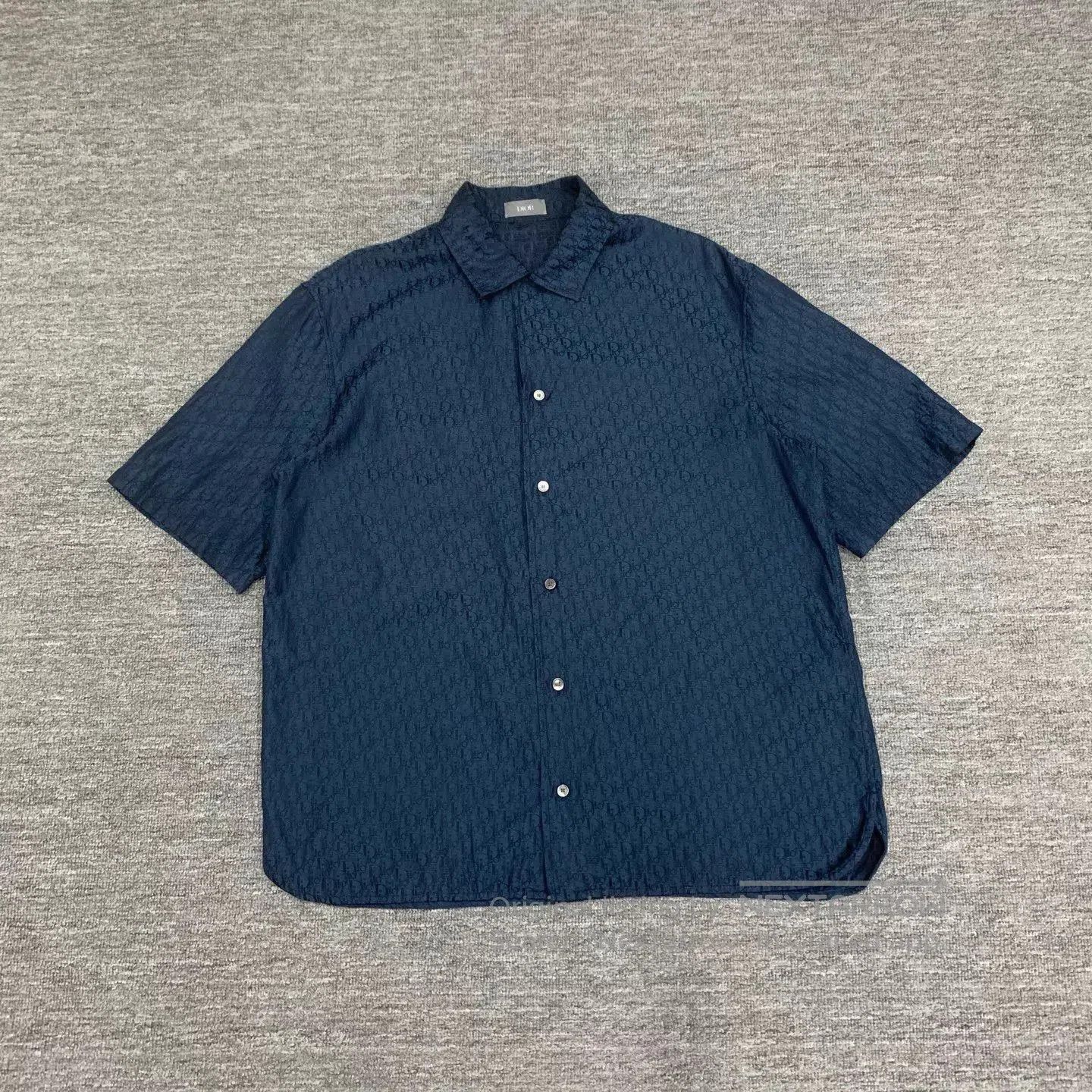 Dior Blue Short-Sleeve Button-Up Shirt. Size US M / EU 48-50 / 2 - 1 Thumbnail