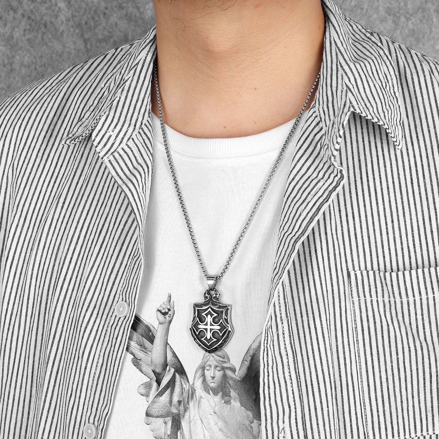 Other Cross Shield Pendant Accessories Necklace Gifts Size ONE SIZE - 5 Thumbnail