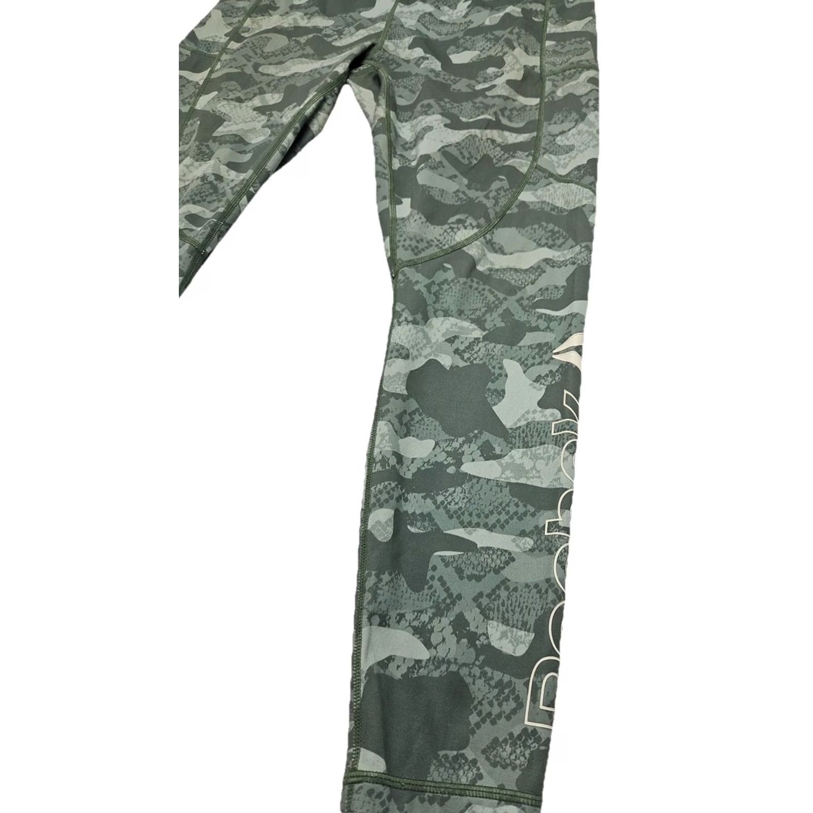 Reebok Reebok Camouflage Leggings Womens Large Green Compression Athletic Gym Yoga Pants Size 28" / US 6 / IT 42 - 4 Thumbnail