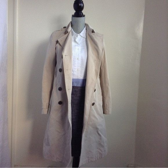 Other Gryphon New York NY Double Breasted Trench Coat Beige Size M / US 6-8 / IT 42-44 - 11 Thumbnail