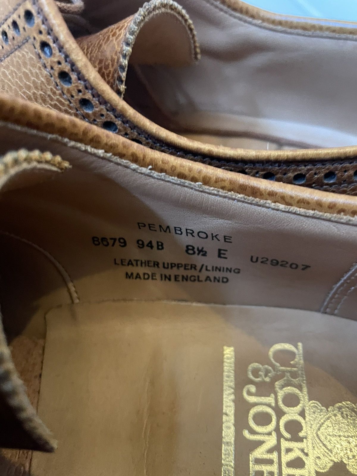 Crockett & Jones Crockett & Jones Pembroke Tan Scotch Grain Derby Shoe UK8.5E Size US 8.5 / EU 41-42 - 4 Thumbnail