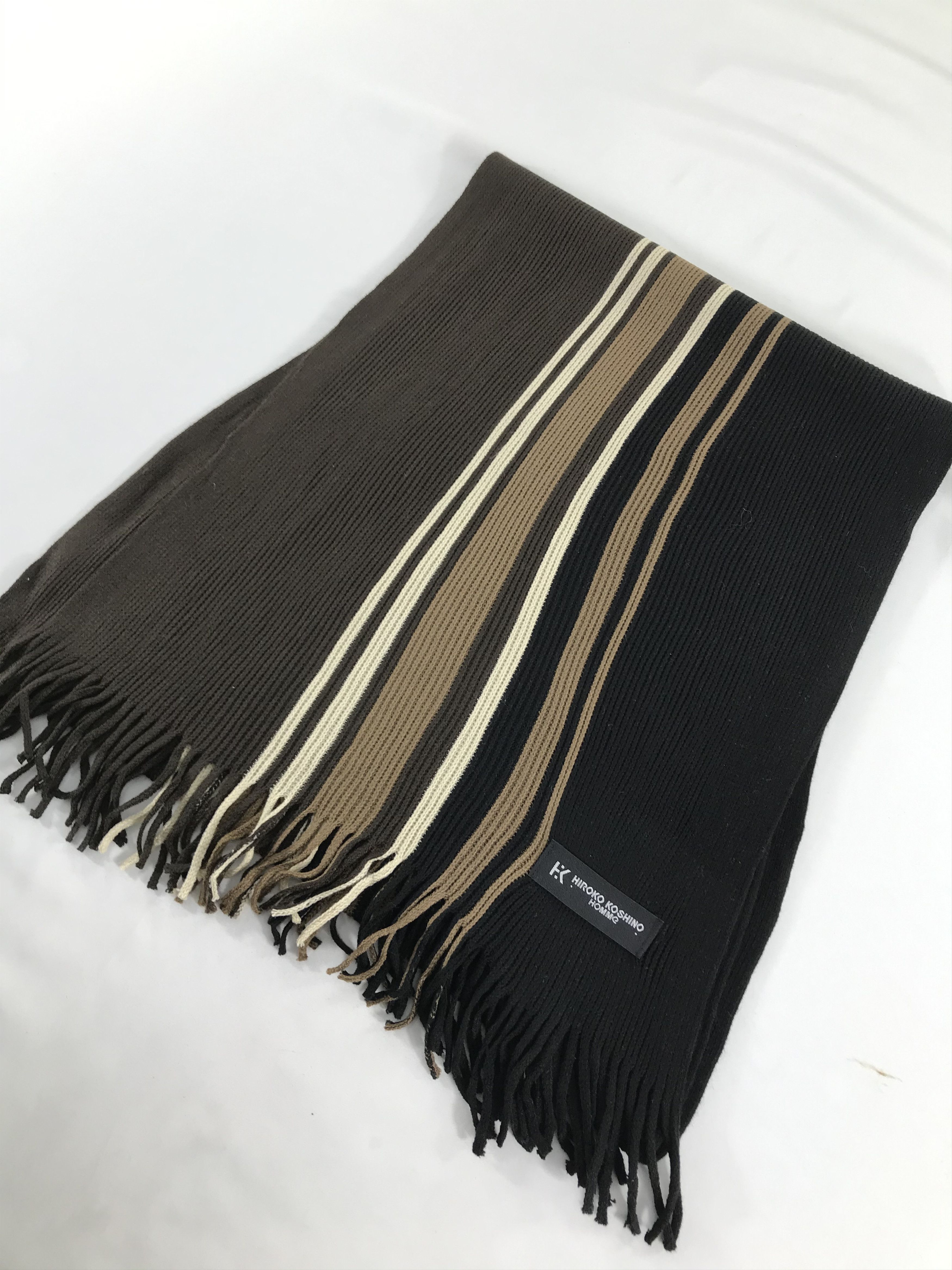 Hiroko Koshino Homme Hiroko Koshino Homme Striped Wool Scarf Muffler V270 Size ONE SIZE - 3 Thumbnail