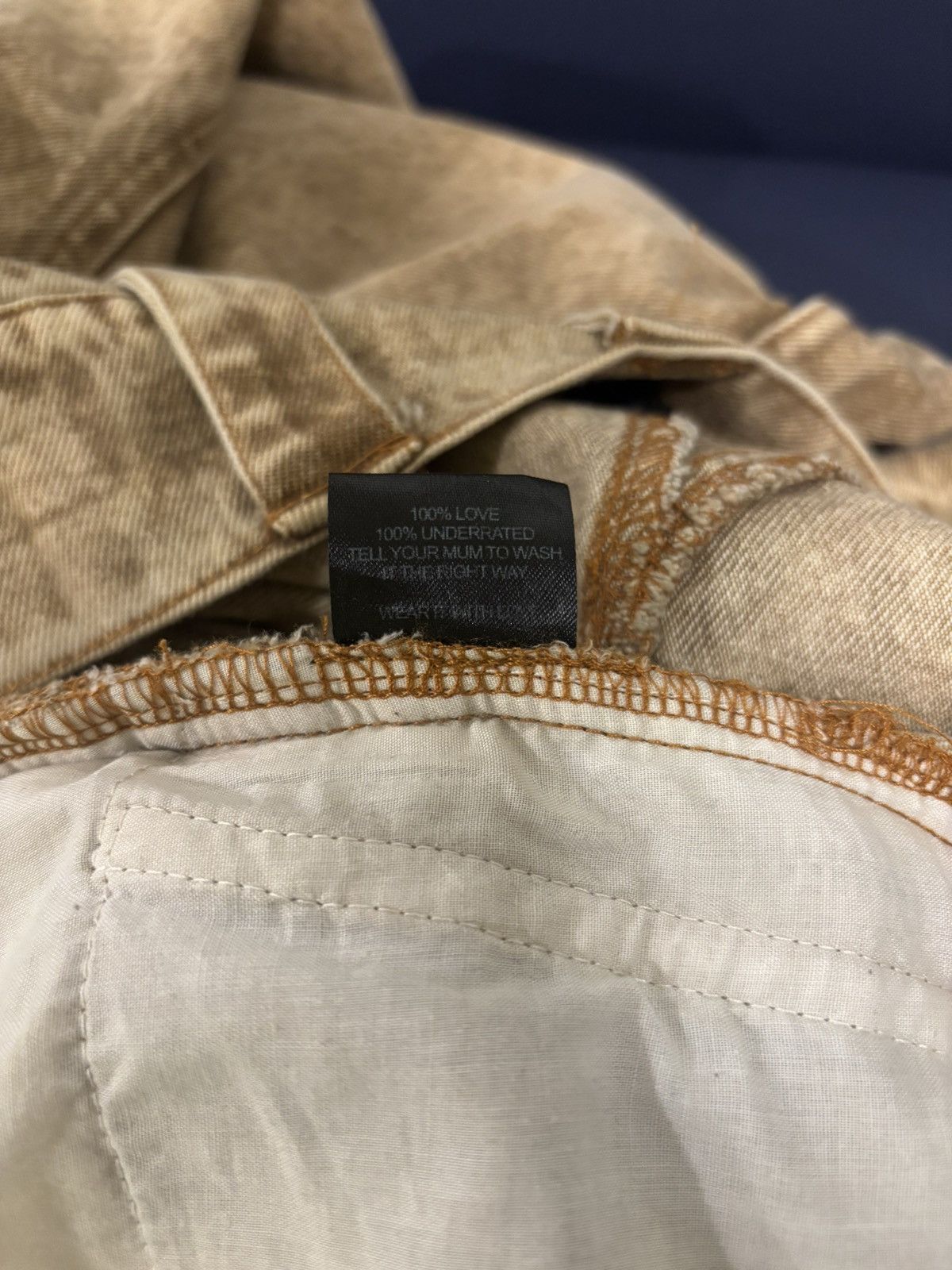 No Faith Studios No Faith Studios Beige Baggy Heavy Cargo Size US 35 - 5 Thumbnail