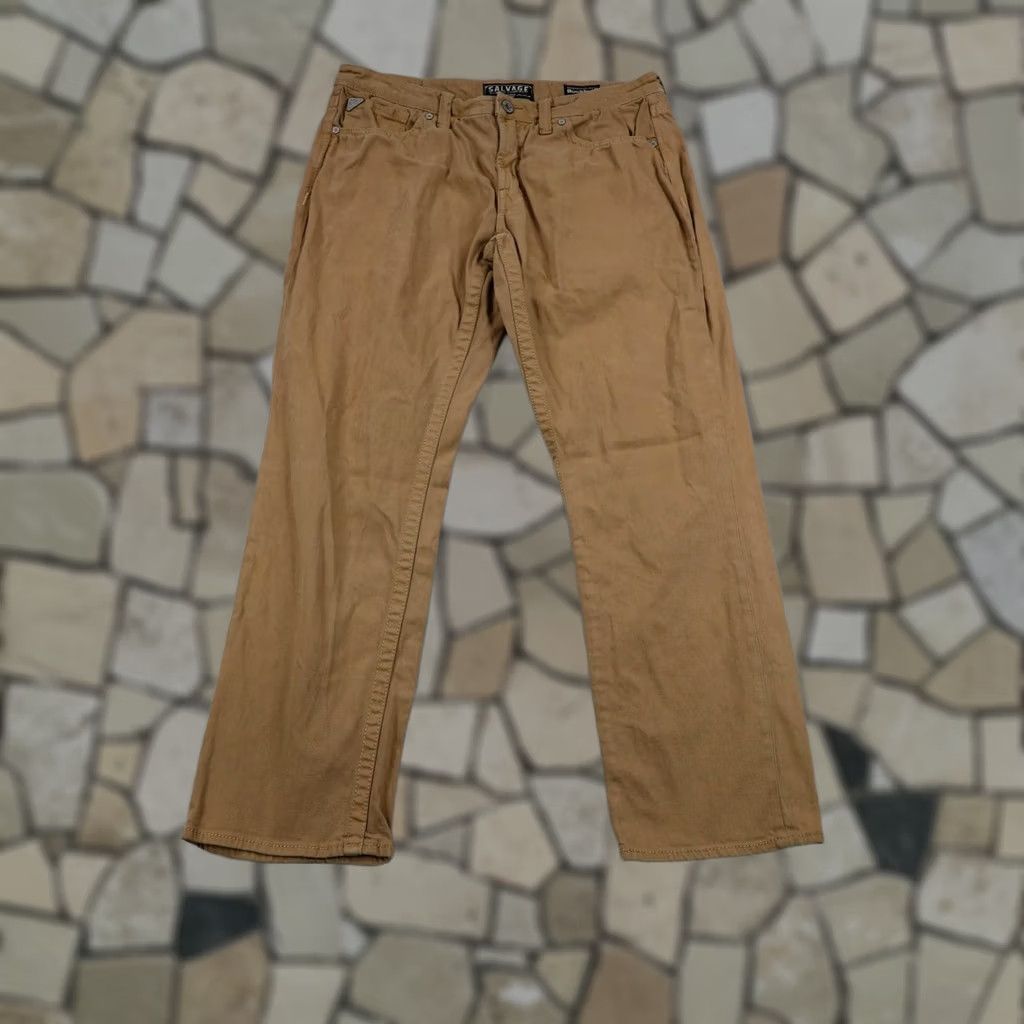 Vintage Salvage Supply Company Jeans Mens 36 Beige 36x34 Tan Buckle Mayhem Straight Pantas Size US 36 / EU 52 - 1 Thumbnail