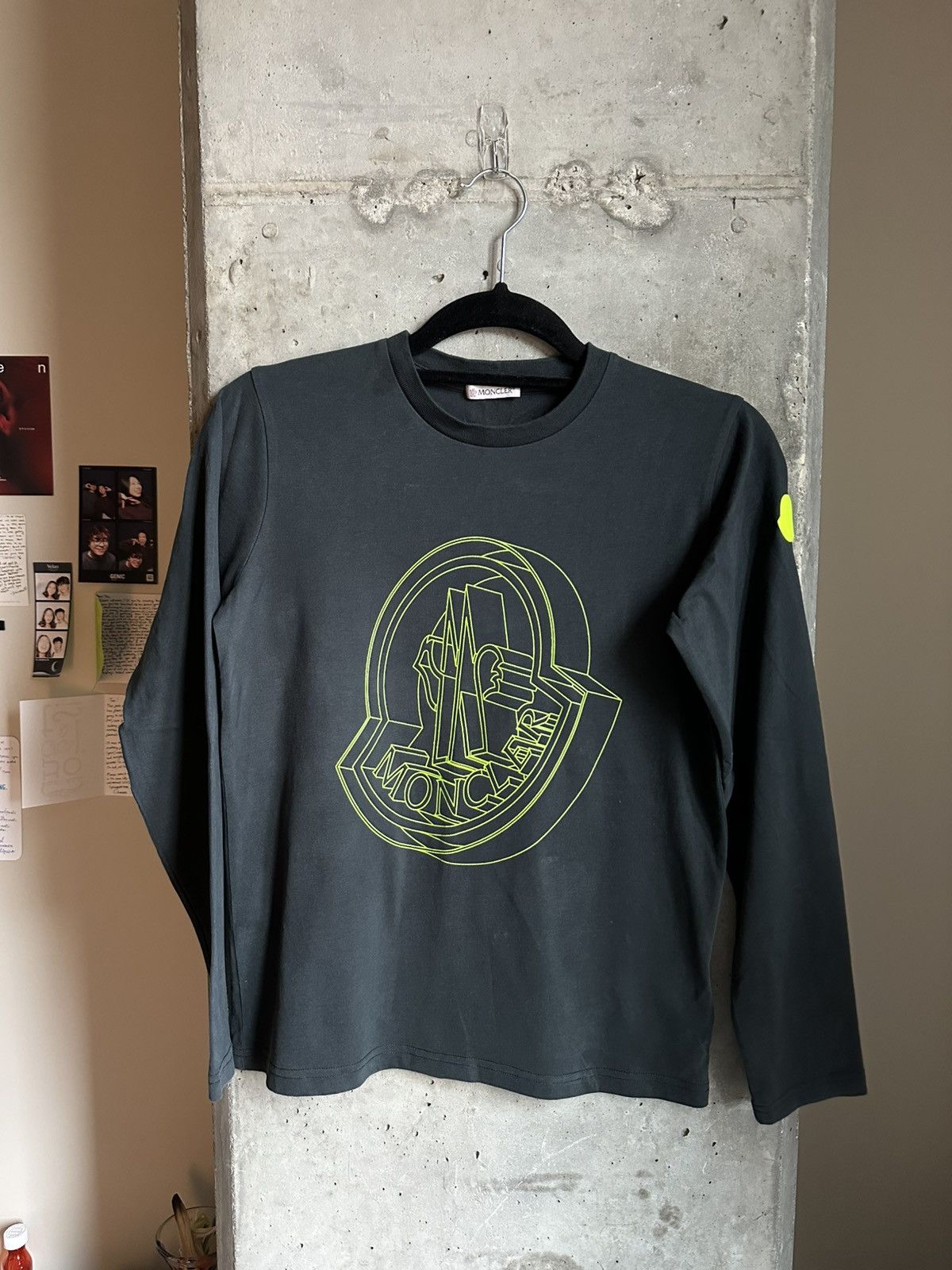 Moncler long sleeve tshirt with rubber patch