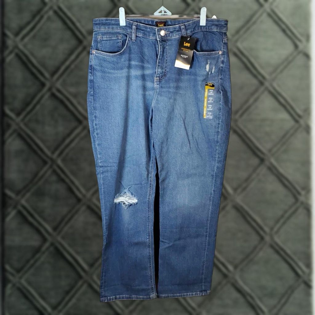 Lee Lee Legendary Premium Boyfriend Jeans 16 Medium Womens Blue NWT Deadstock Size 38" / US 16 / IT 52 - 1 Thumbnail